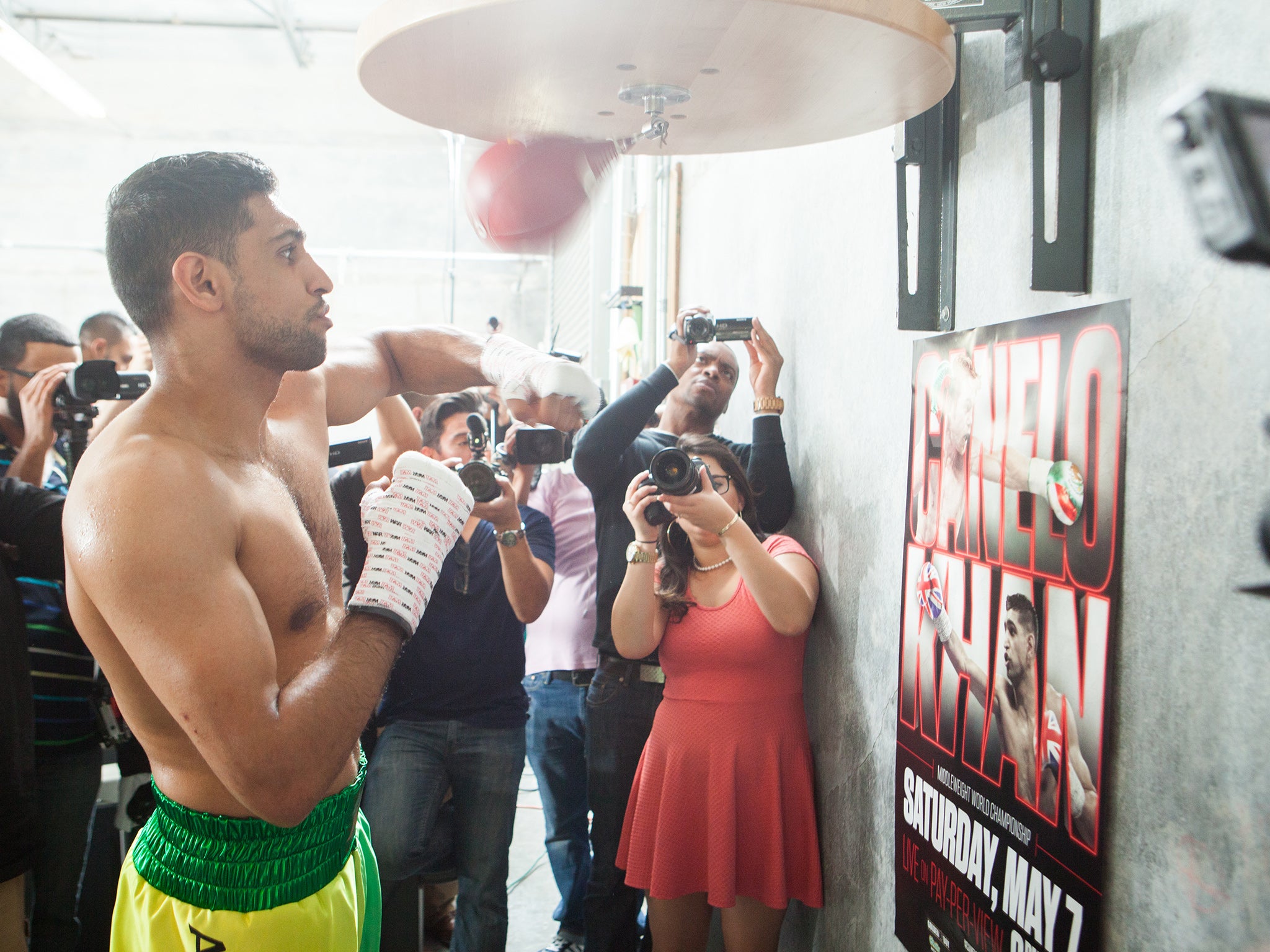 Amir Khan during his public workout this week