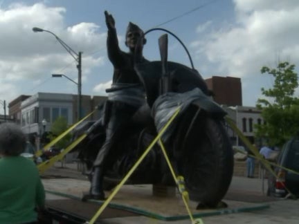 The bronze monument honouring General Darby, who founded the US Army Rangers, was installed on Monday and formally dedicated on Saturday in Fort Smith, Arkansas