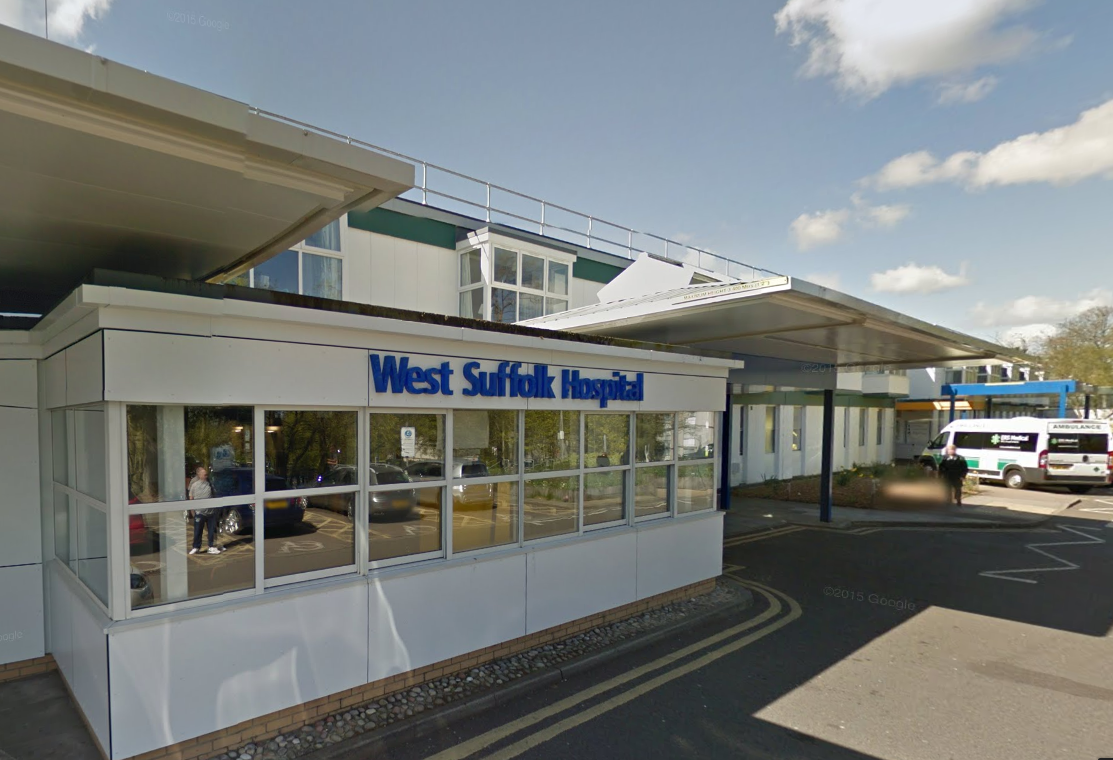 West Suffolk hospital where the victim was taken and where he later died