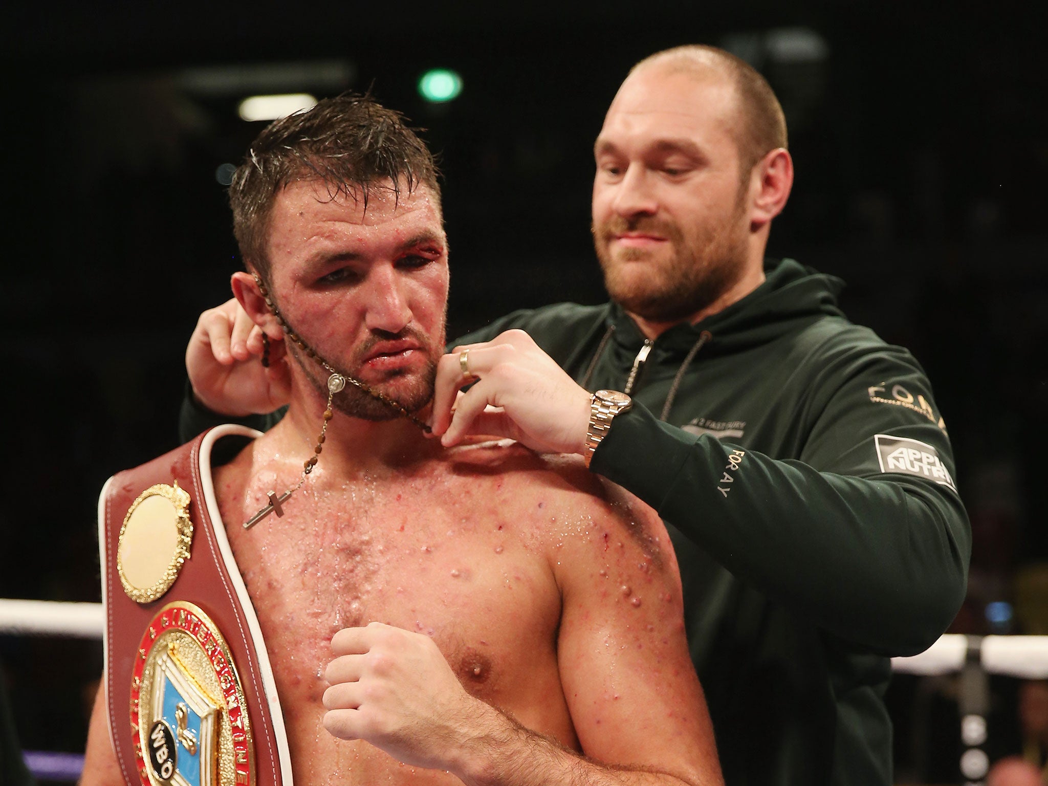 Hughie Fury with his cousin Tyson