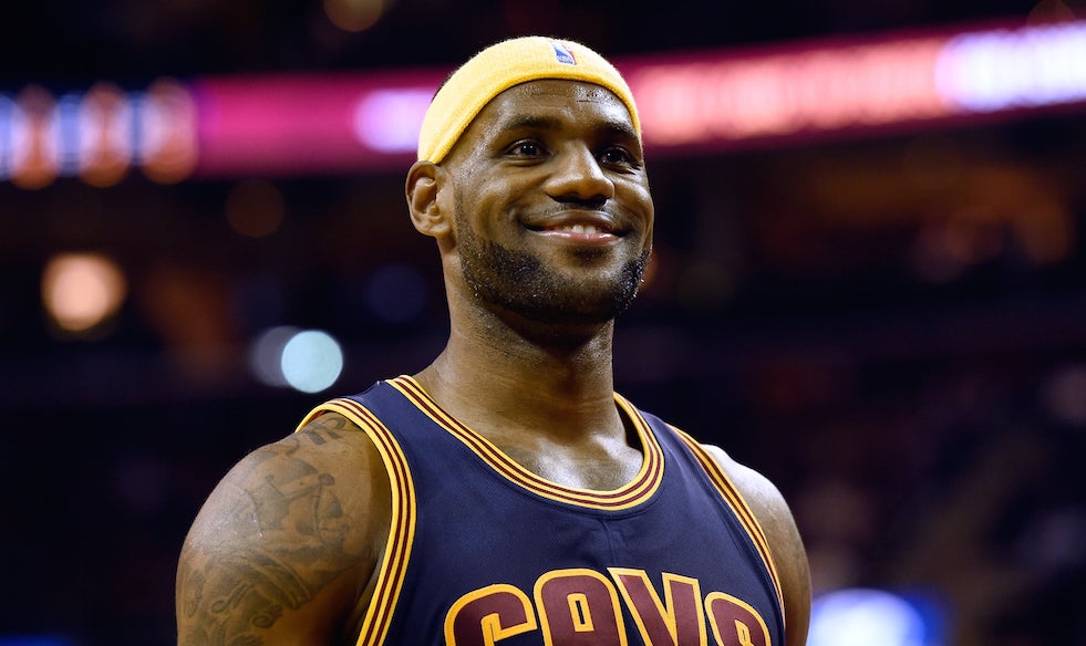 LeBron James smiles.