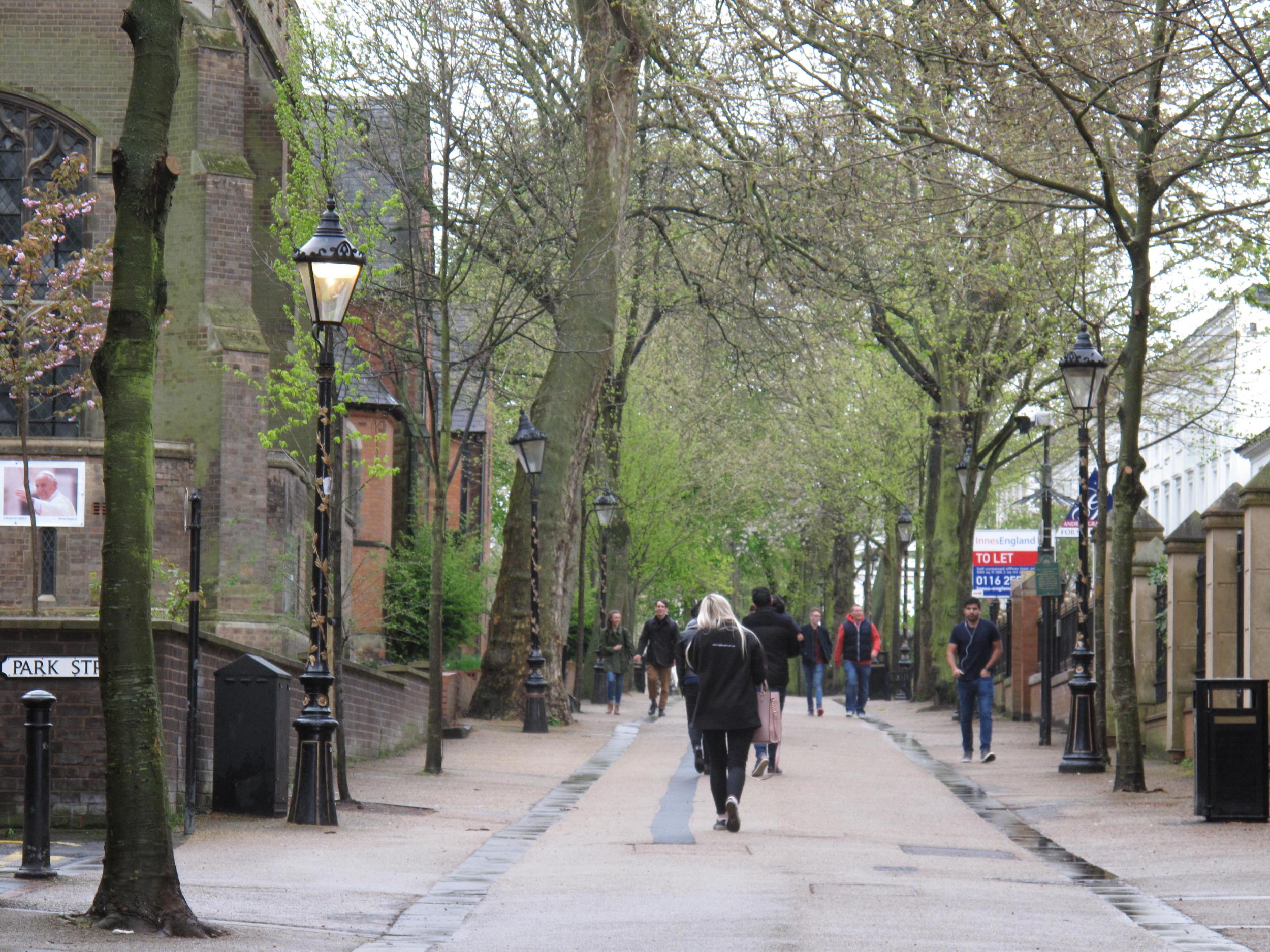 New Walk, following the course of a Roman Road through Leicester