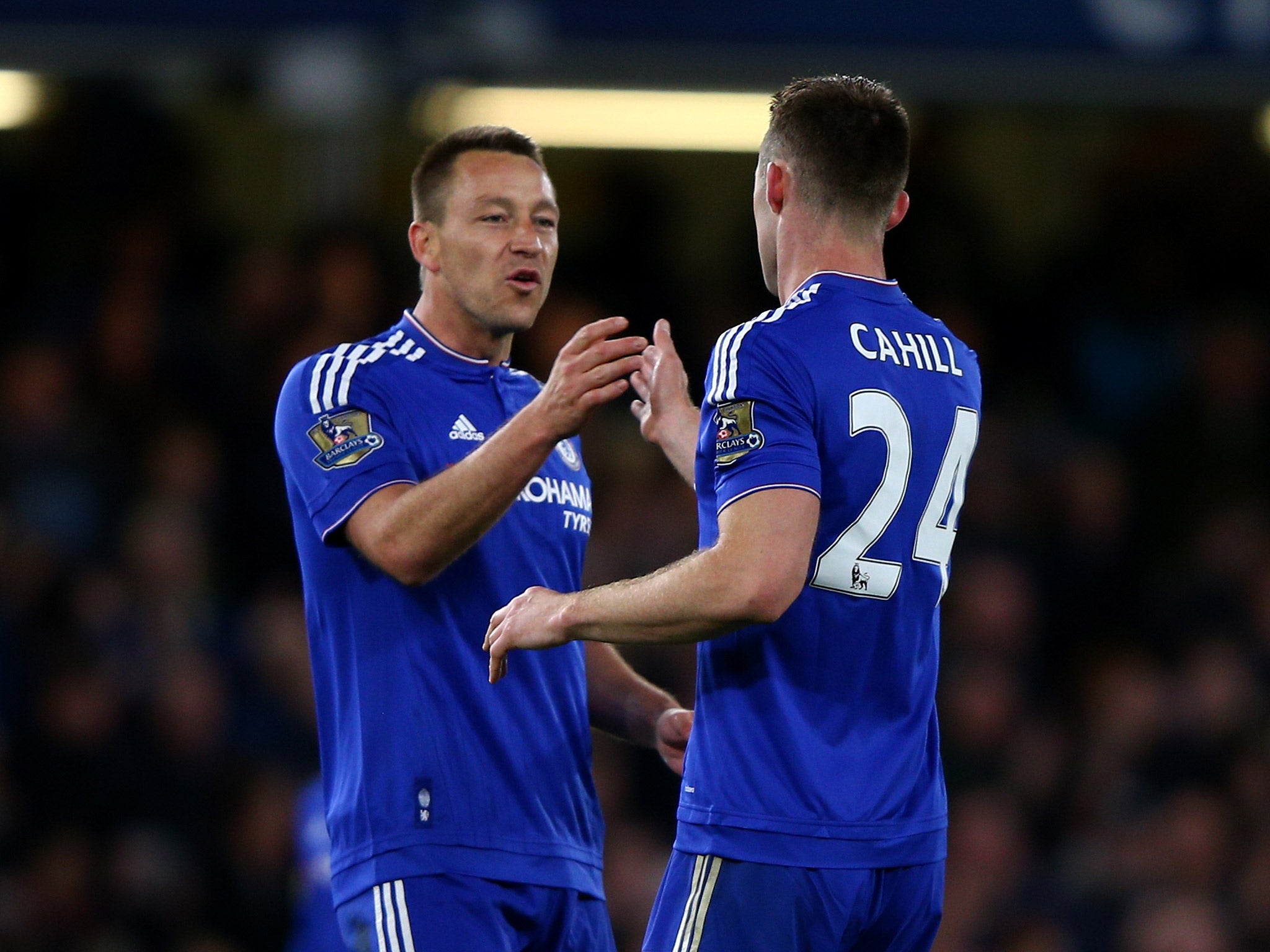 John Terry celebrates with Gary Cahill