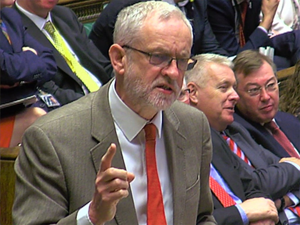 Jeremy Corbyn at PMQs (file)