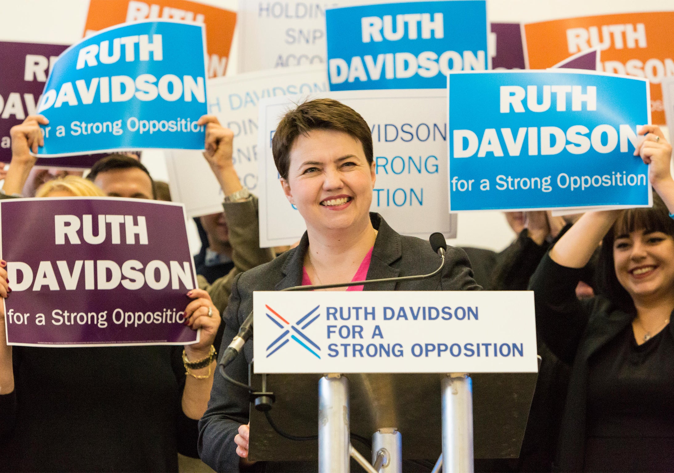 Ruth Davidson speaking at the Royal Botanic Garden in Edinburgh