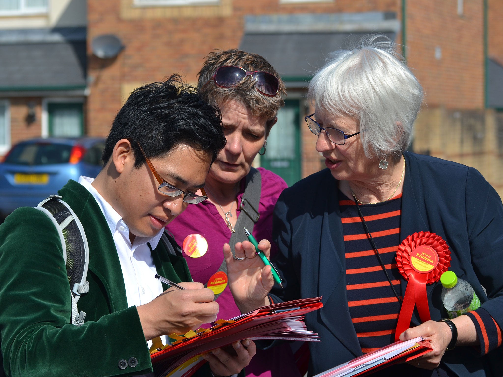 Jenny Rathbone with her canvassing team in Cardiff Central