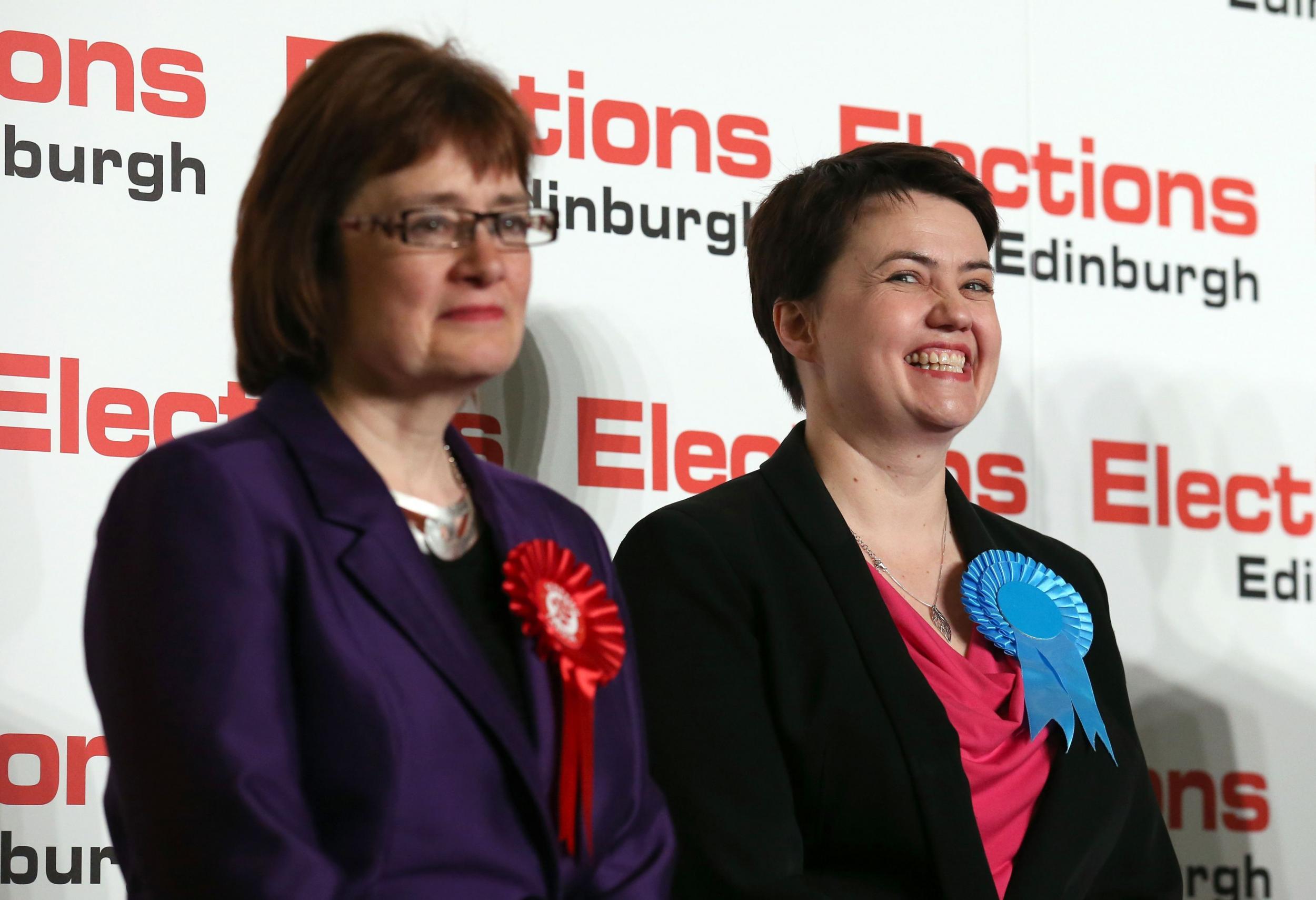 Scottish Conservative leader Ruth Davidson with Labour candidate Sarah Boyack