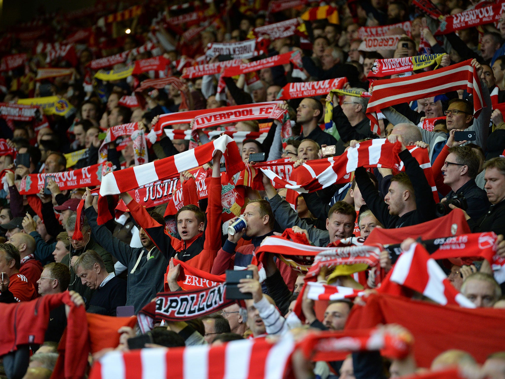 Liverpool fans watch their side make it to the Europa League final