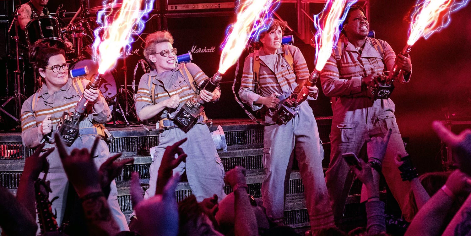 &#13;
The all-female, all-new ghostbusters in action&#13;