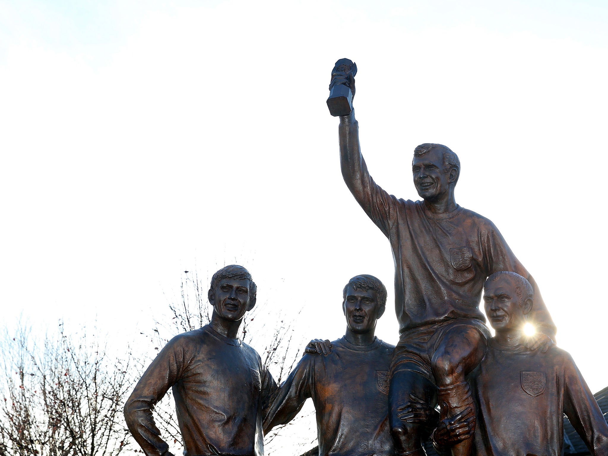 'The Champions' statue of 1966 World Cup heroes, Bobby Moore, Geoff Hurst, Martin Peters and Ray Wilson outside the ground (Getty )