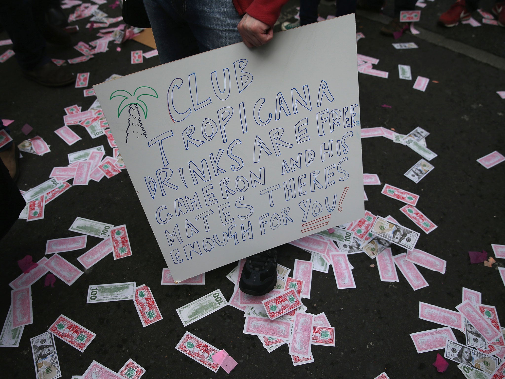 Protesters gathered outside Downing Street last month calling for the Prime Minister's resignation, after insights into his tax dealings were revealed in the 'Panama Papers' leak