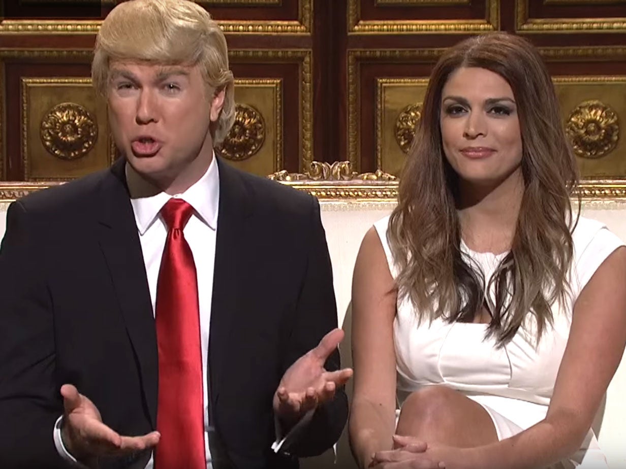 Taran Killam and Cecily Strong as Donald and Melania on Saturday Night Live