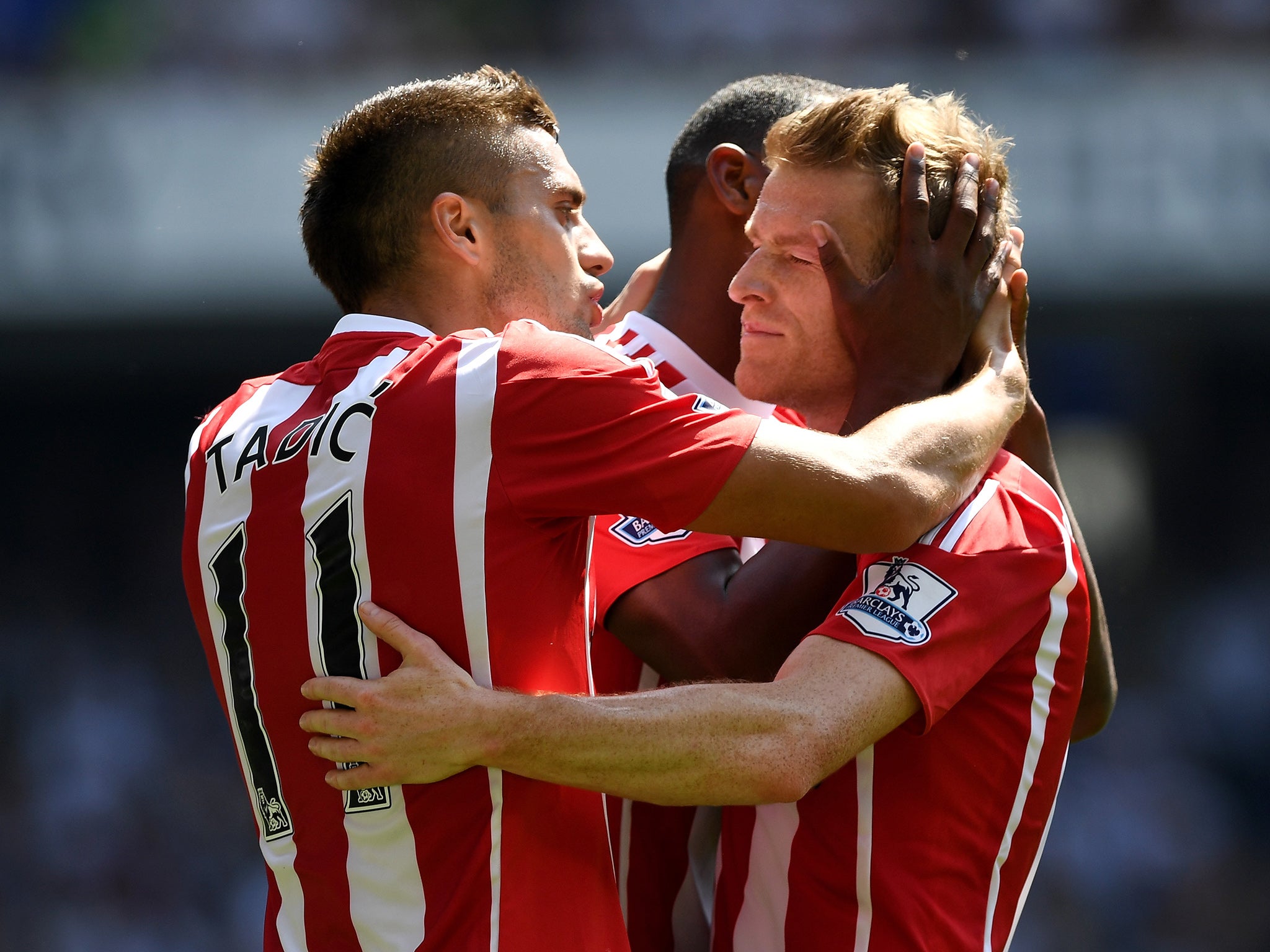 Southampton celebrate Steven Davis's winner