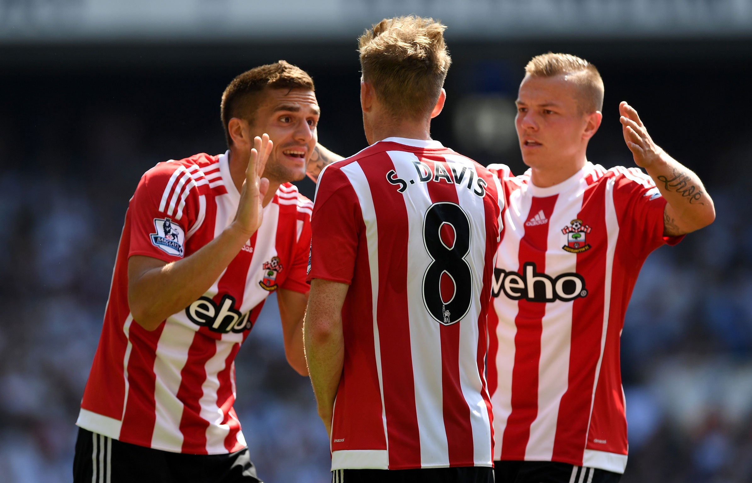 Southampton celebrate Steven Davis's winner