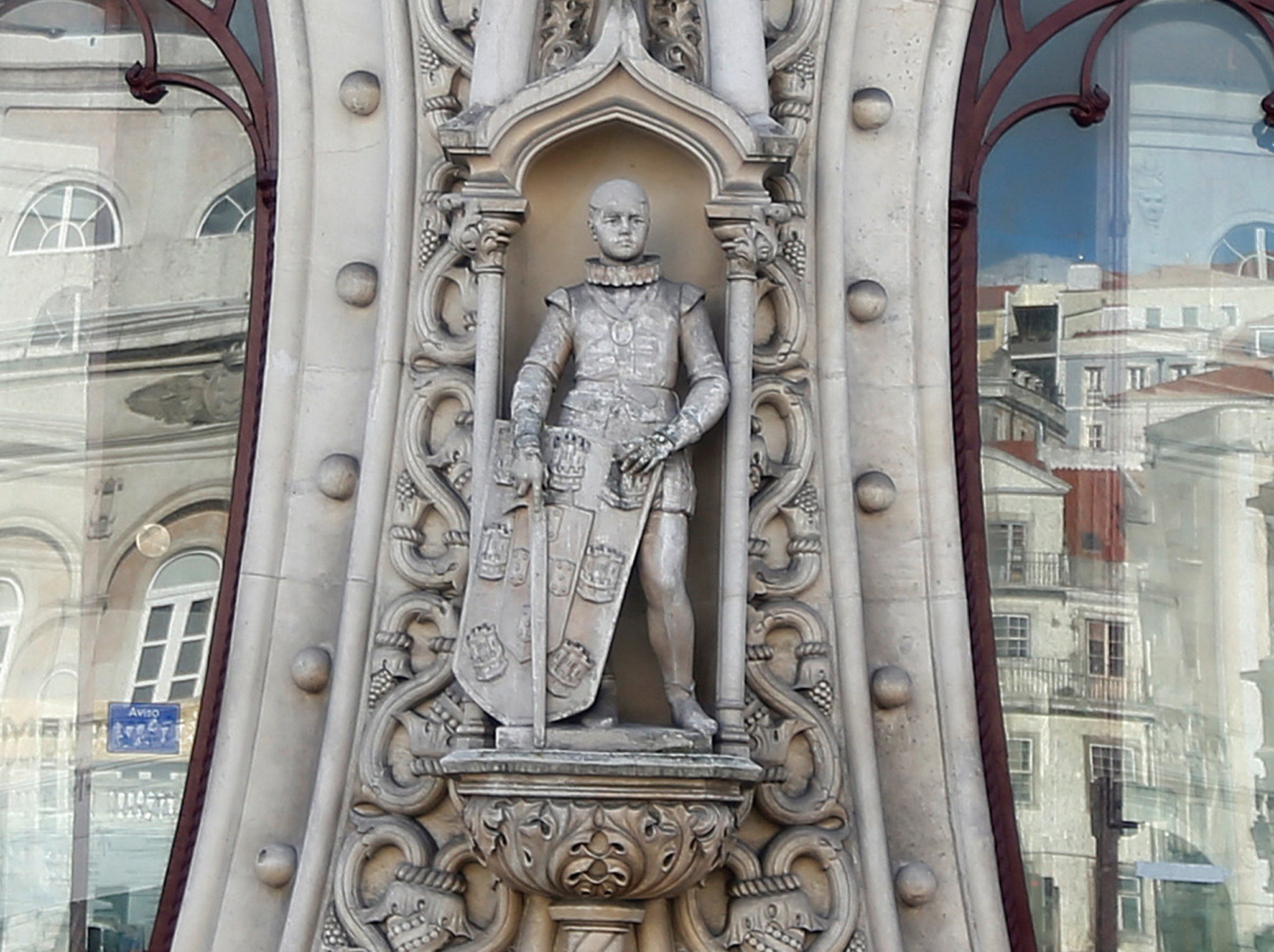 The Dom Sebastiao statue at Rossio station in happier times