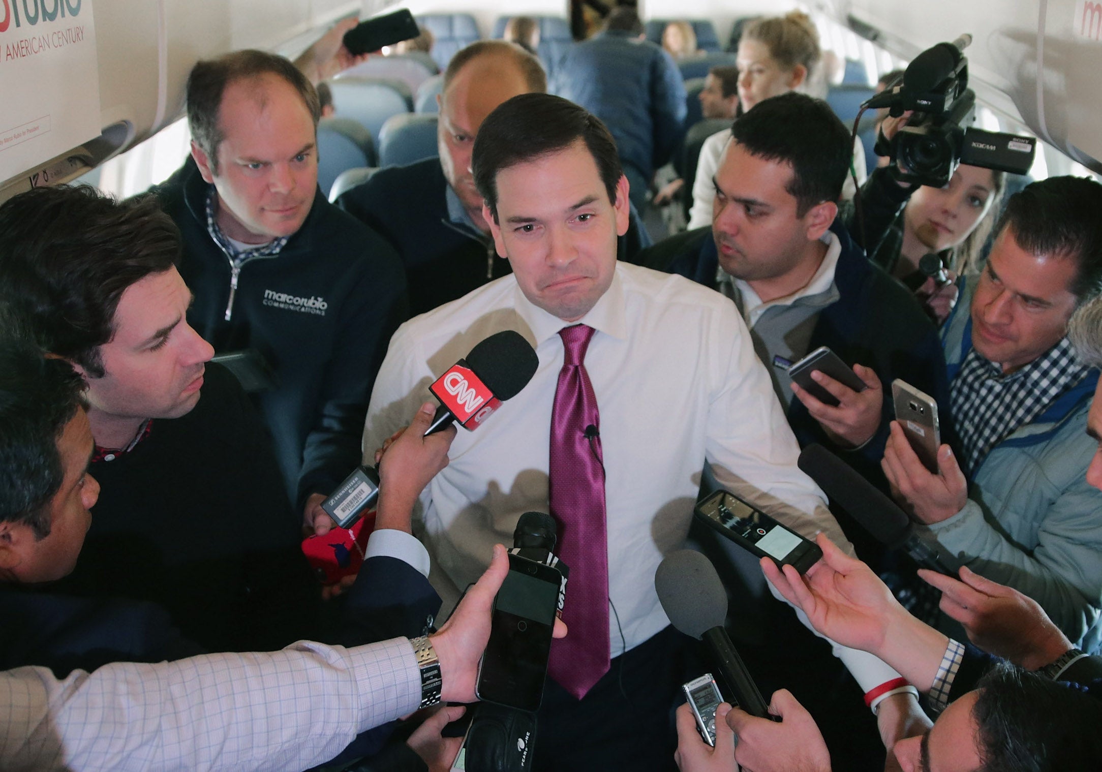 Rubio en route to South Carolina in February.