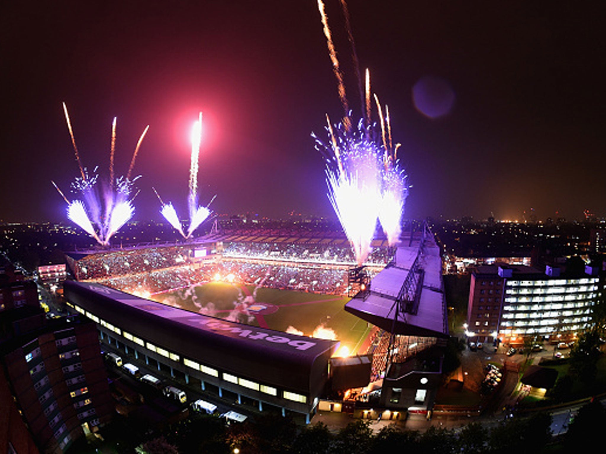 Fireworks and a light show greeted the final match at West Ham's Boleyn Ground on Tuesday night