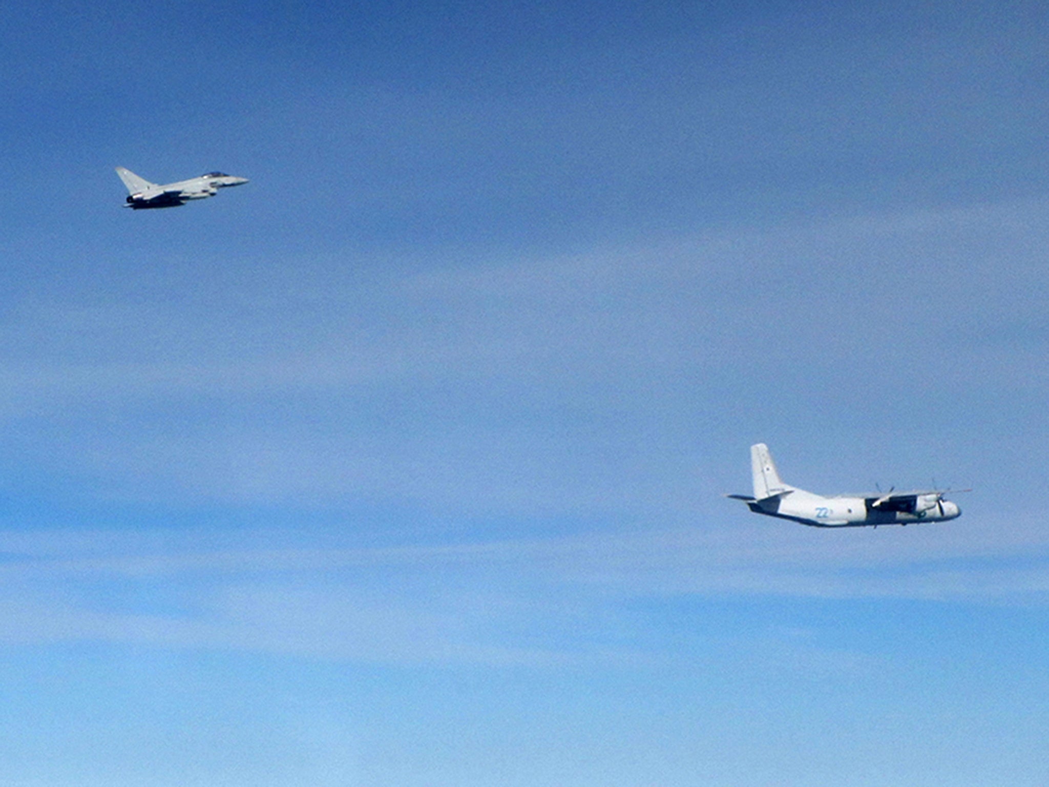 RAF Typhoons intercepted the Russian aircraft over Estonia