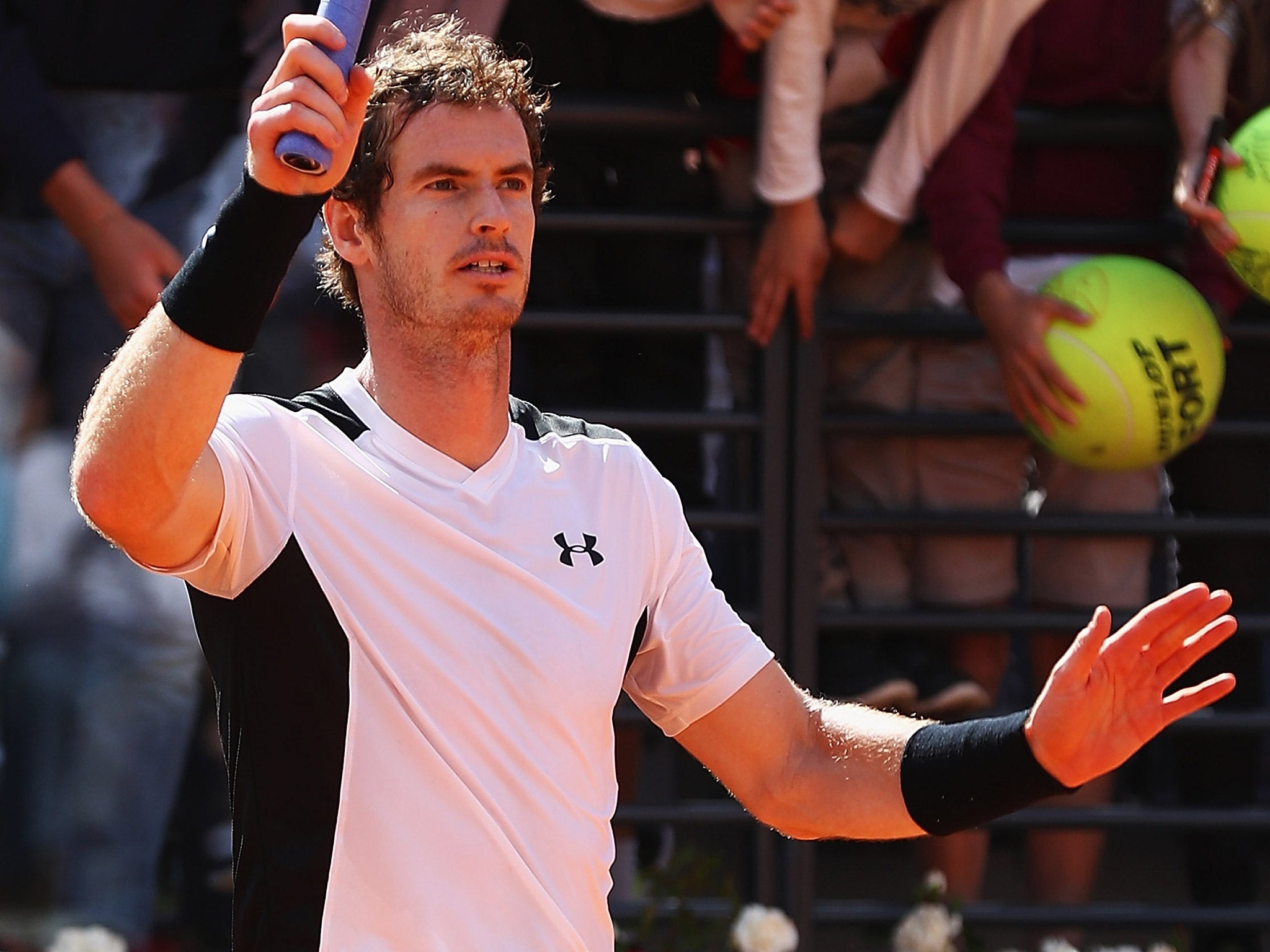 Murray celebrates his victory over Goffin