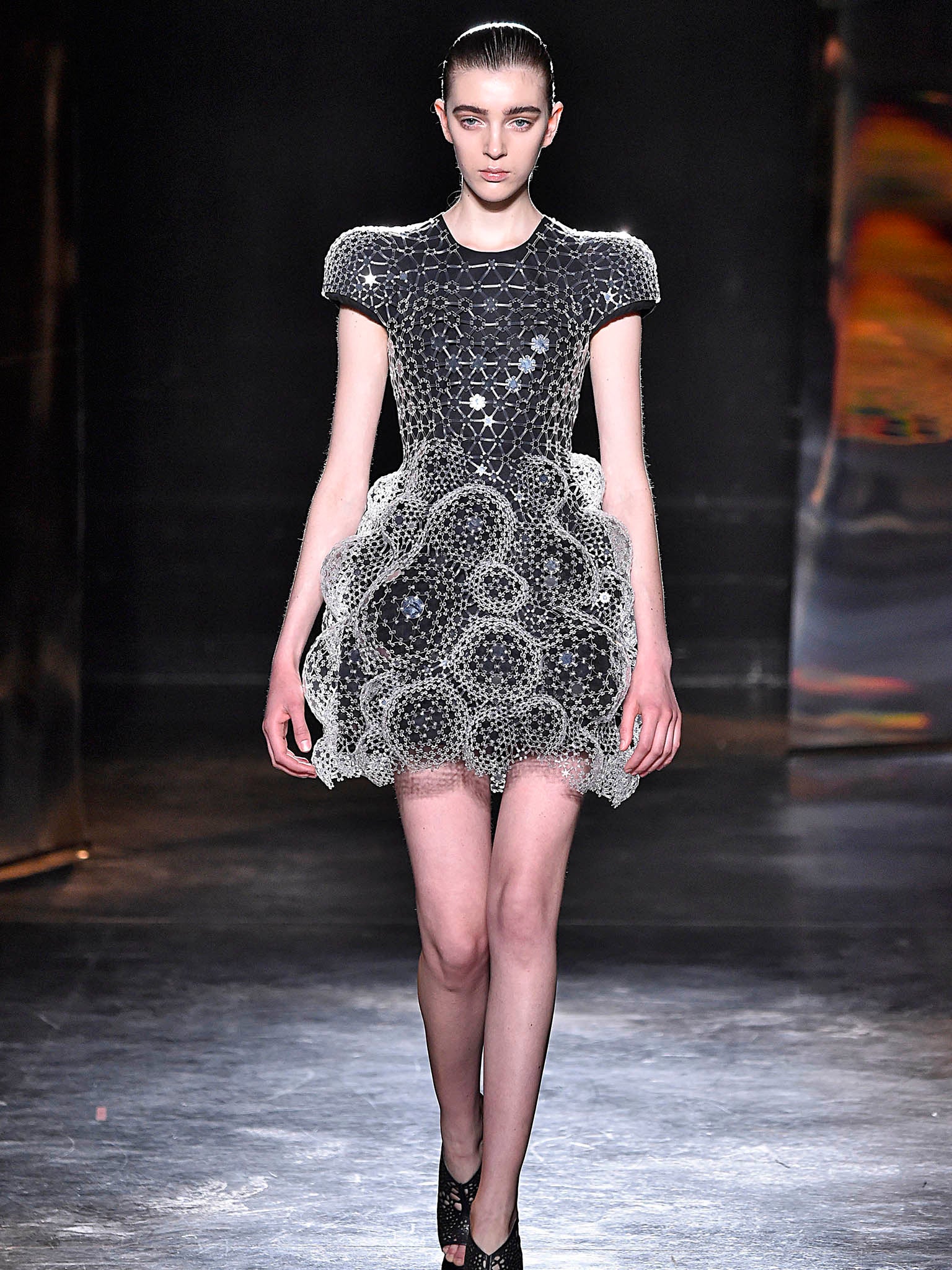 Dutch designer Iris Van Herpen is famous for her pioneering use of 3D printing in creating wearable tech garments