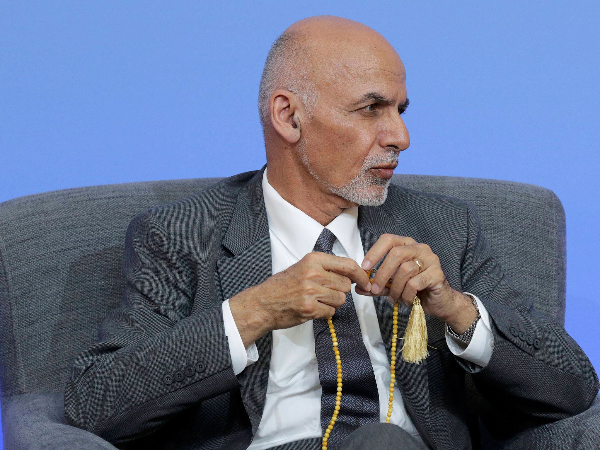 President Ghani's talk was interrupted three times