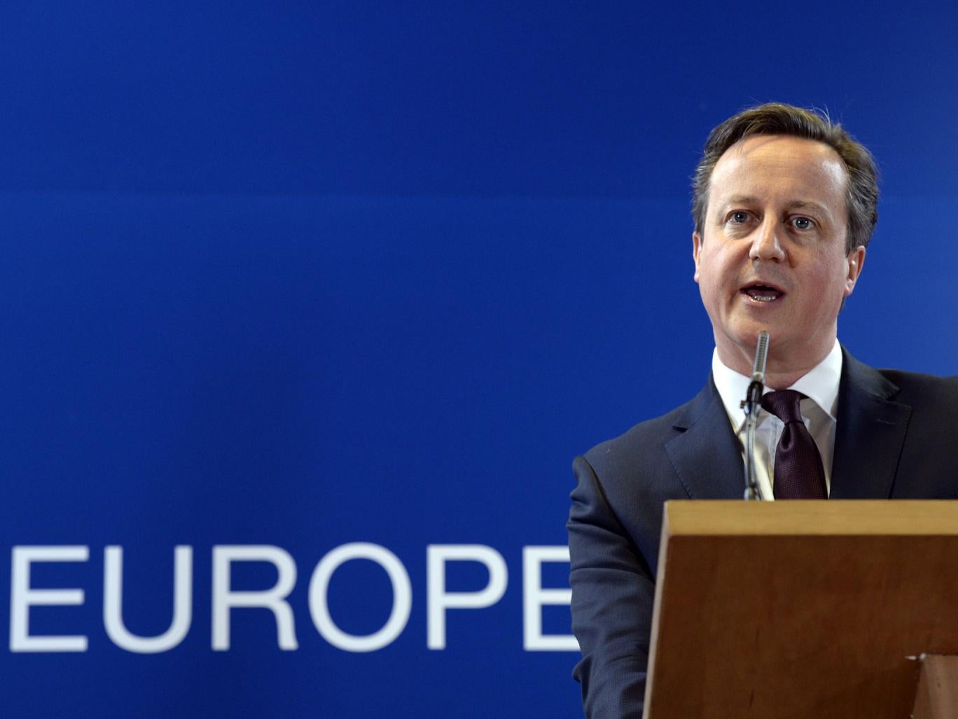 David Cameron in Brussels: Getty