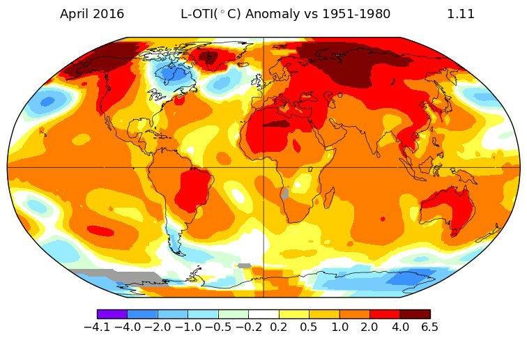 The latest figures continue an unusually warm 2016