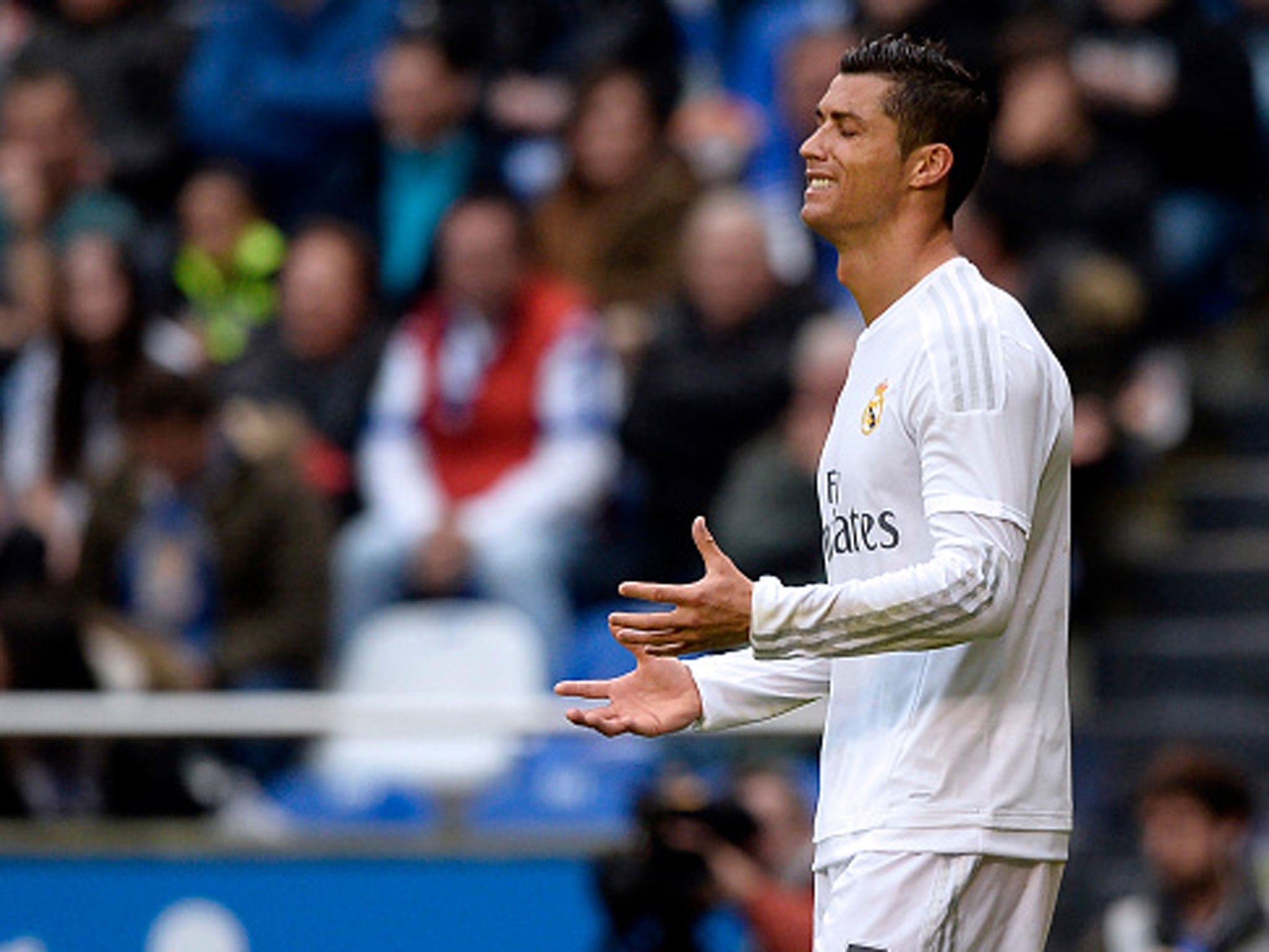 Cristiano Ronaldo shows his frustration