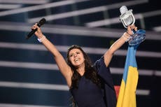 Life echoes art for Ukraine’s Eurovision winner who has had to flee country