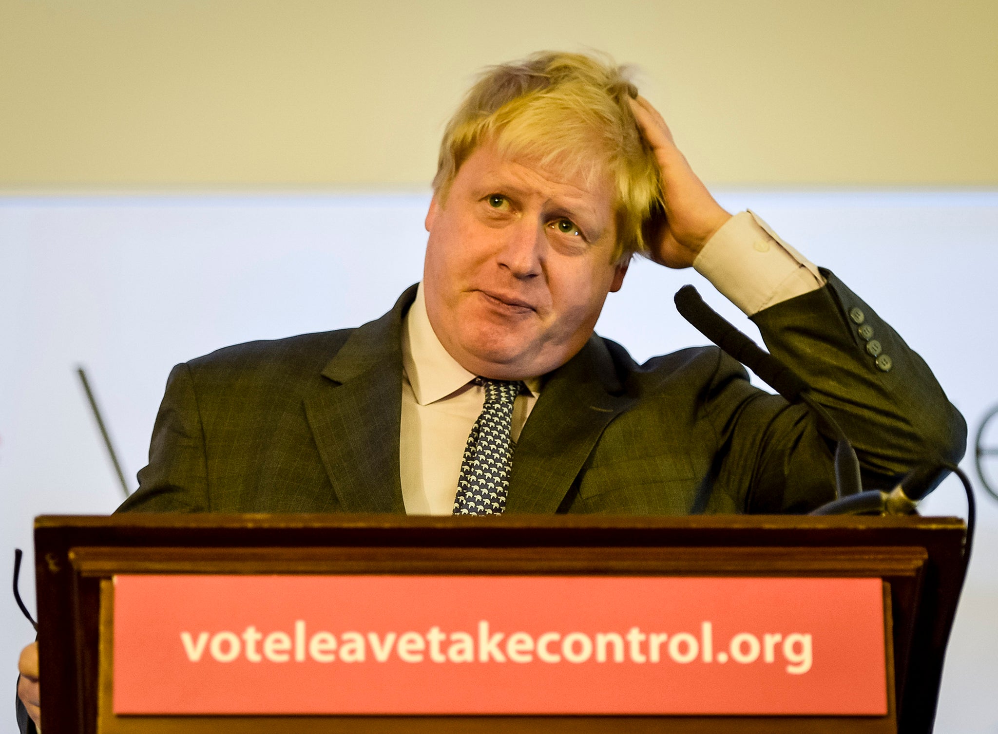 Boris Johnson MP, former Mayor of London and leading Vote Leave campaigner, speaks at Armada House in Bristol