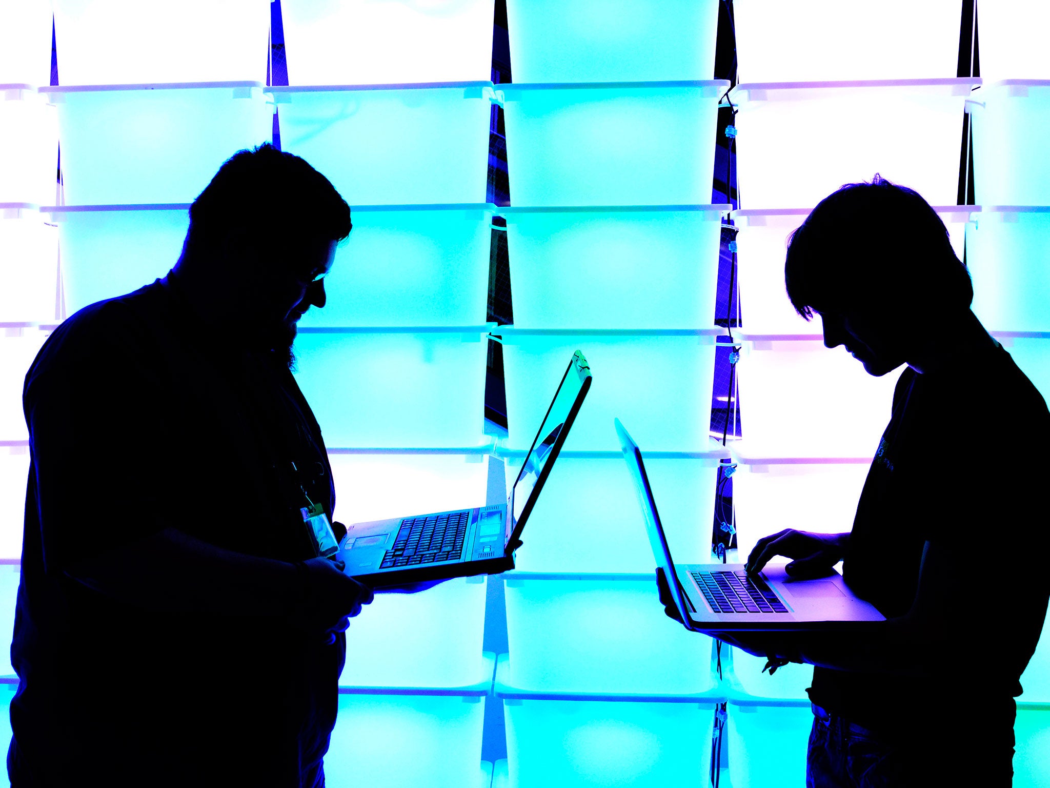 Participants at the annual Chaos Computer Club hackers' congress in 2012