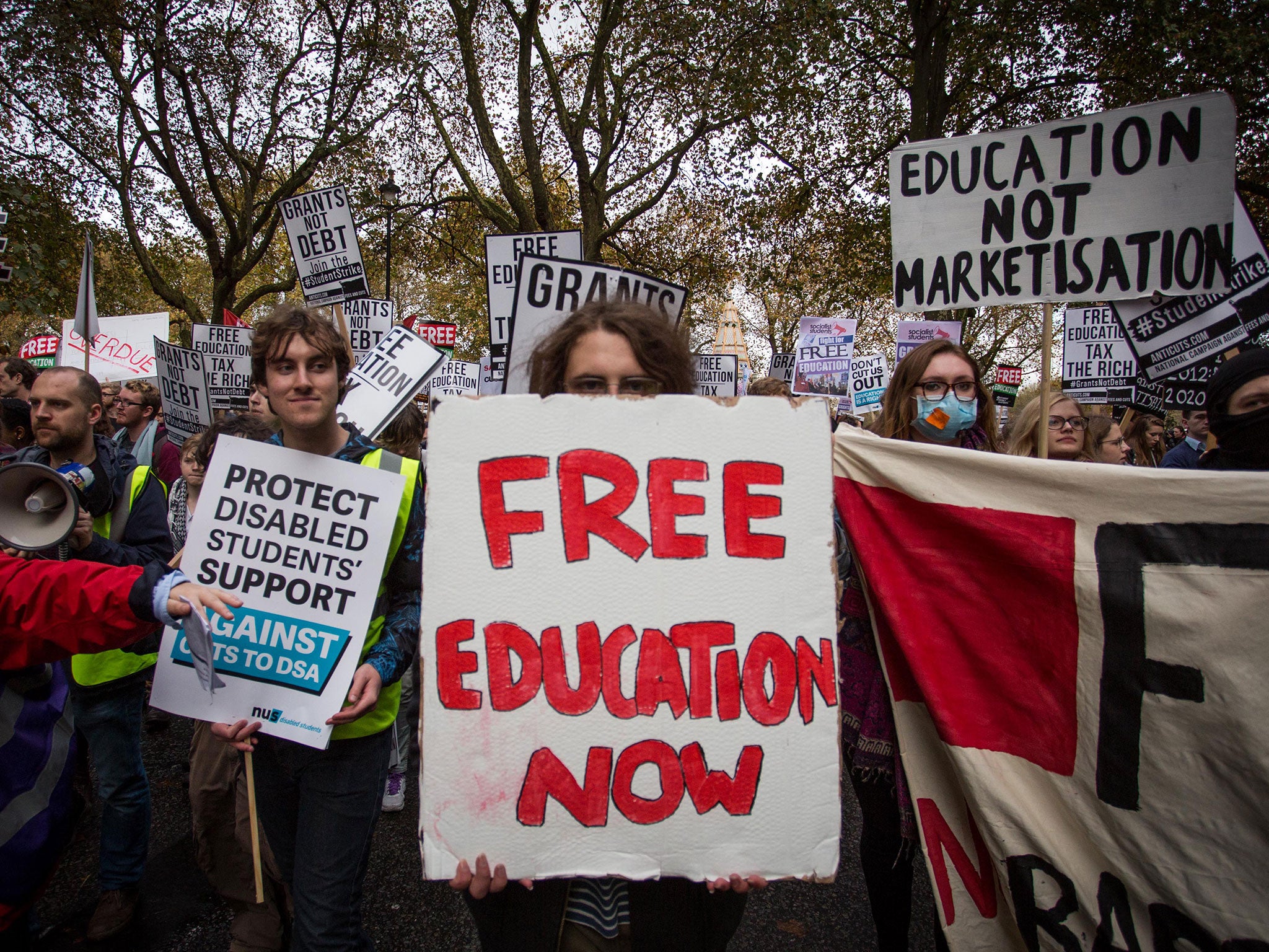 Students have staged several protest marches against the rising cost of university fees in recent years