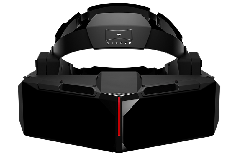 The StarVR's wide front accommodates the huge 5K screens