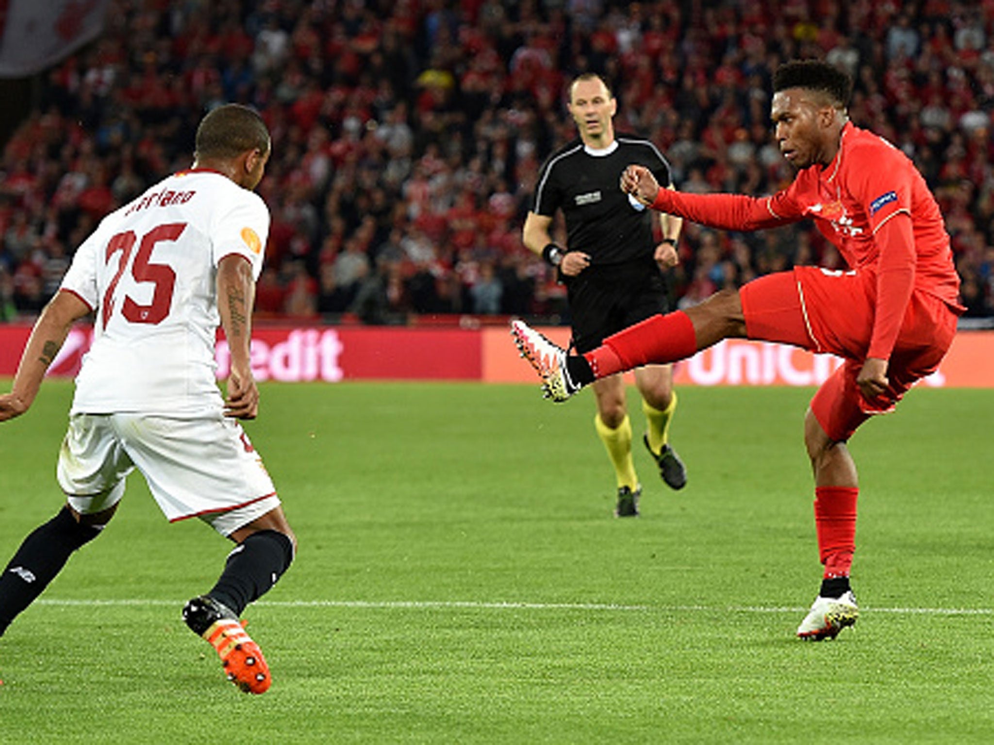 Daniel Sturridge put Liverpool ahead in the first half with the outside of his right foot