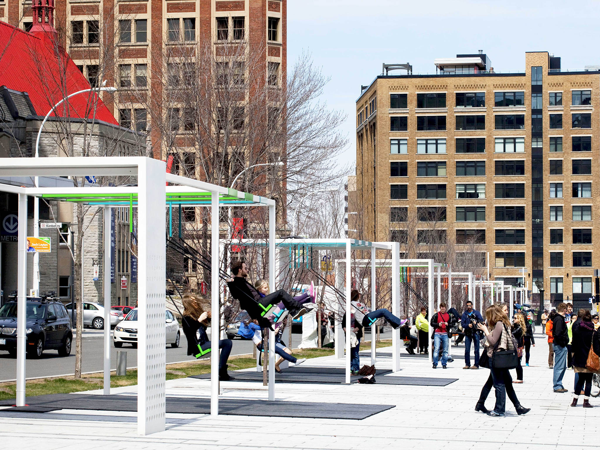 Swings at Quartier des Spectacles