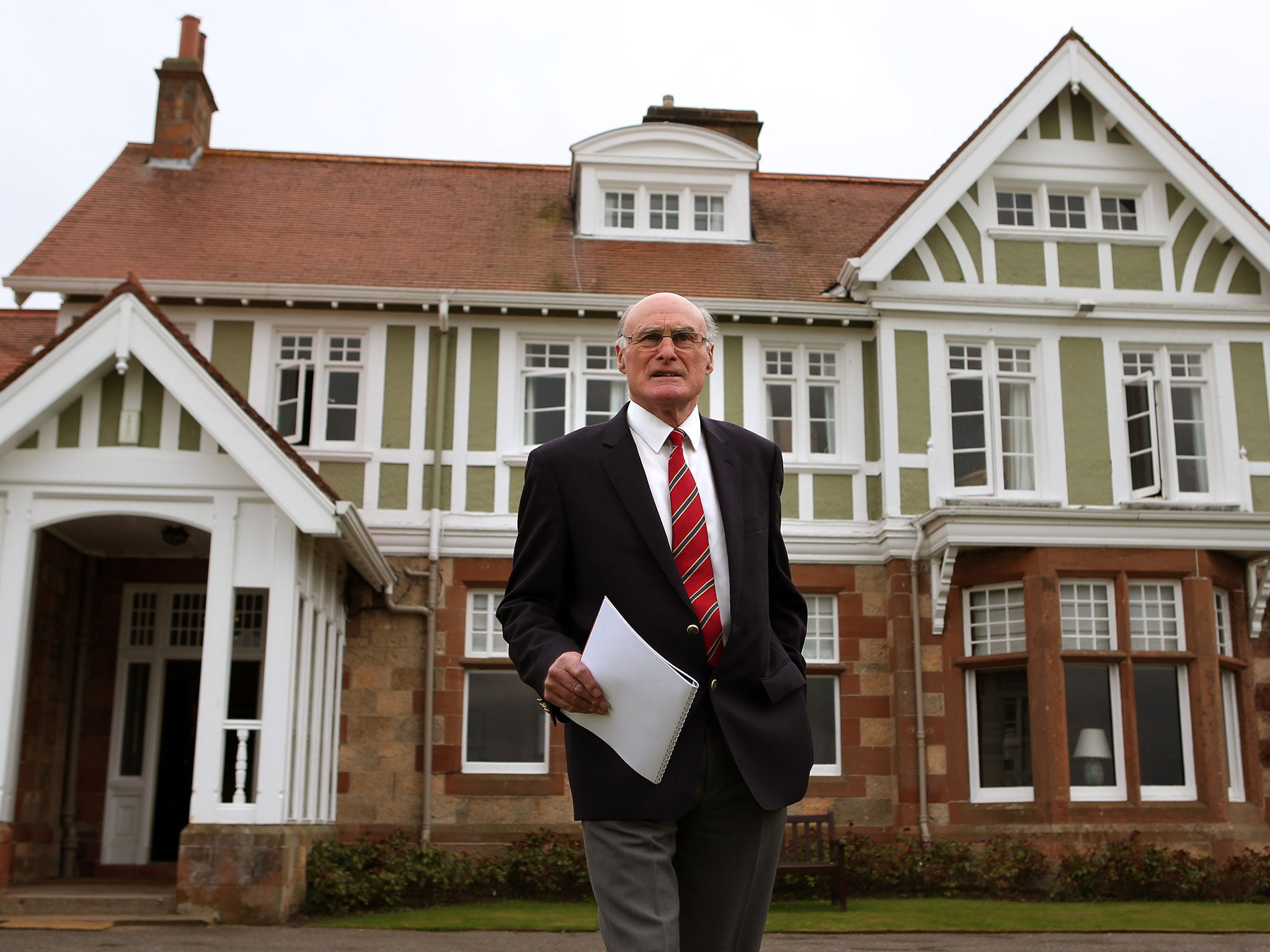 Muirfield Captain Henry Fairweather outside the Muirfield clubhouse