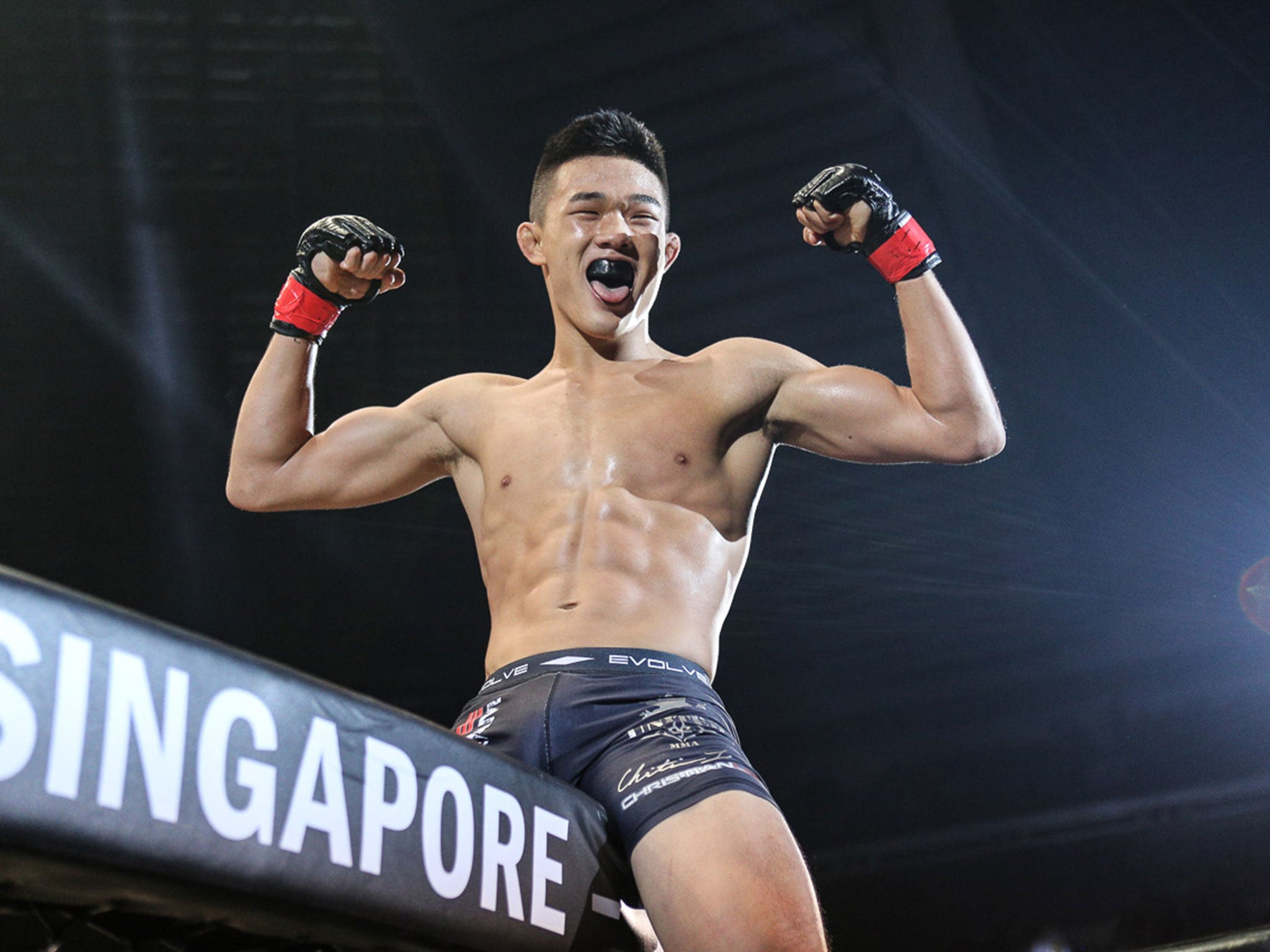 Christian Lee celebrates victory