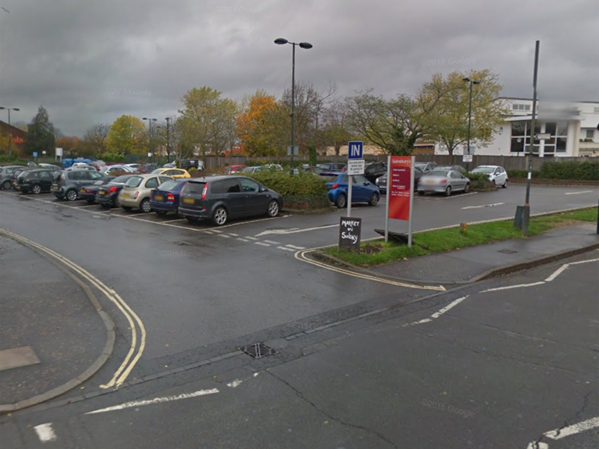 Sainsbury's supermarket car park in Hampton, Richmond