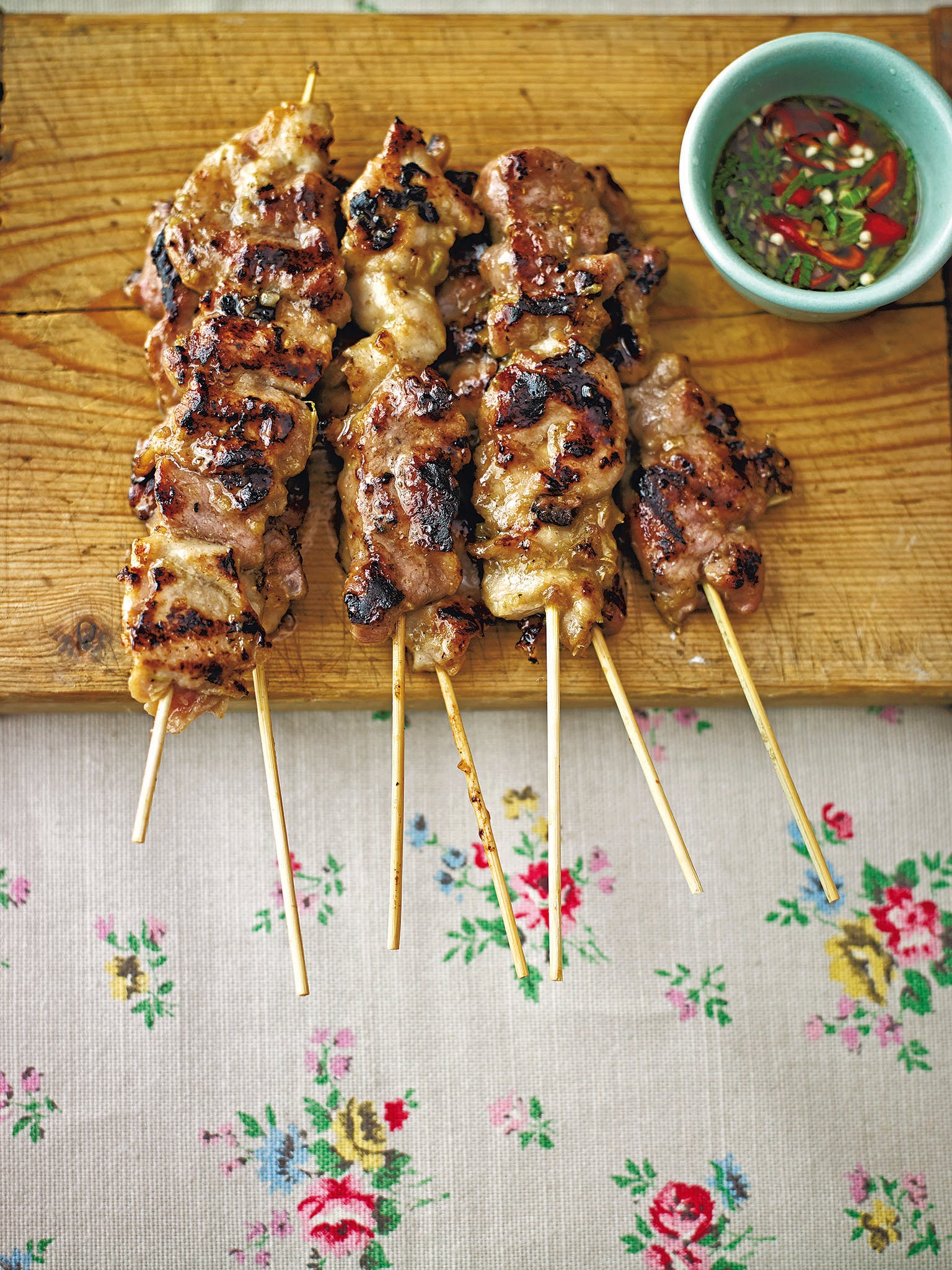 Grilled pork skewers