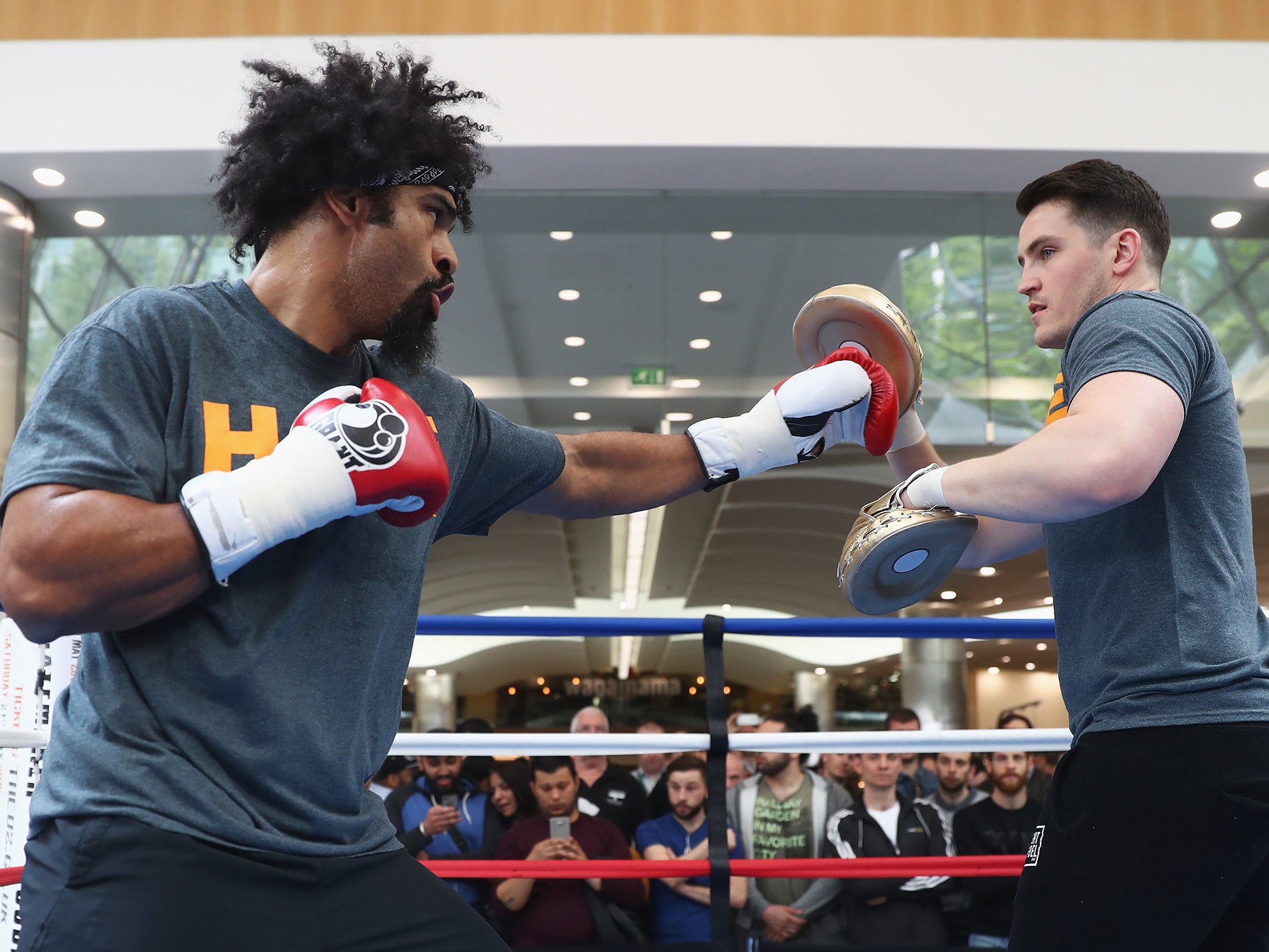 David Haye and his trainer Shane McGuigan this week