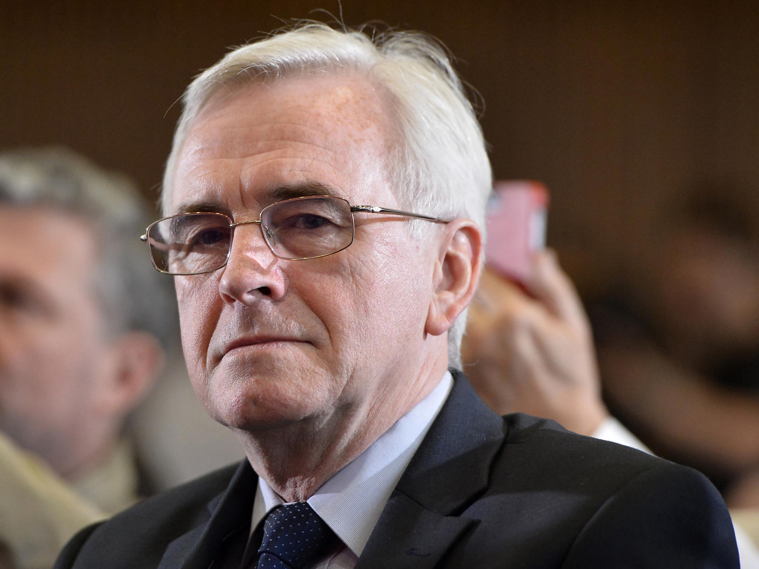 Labour Party Shadow Chancellor John McDonnell