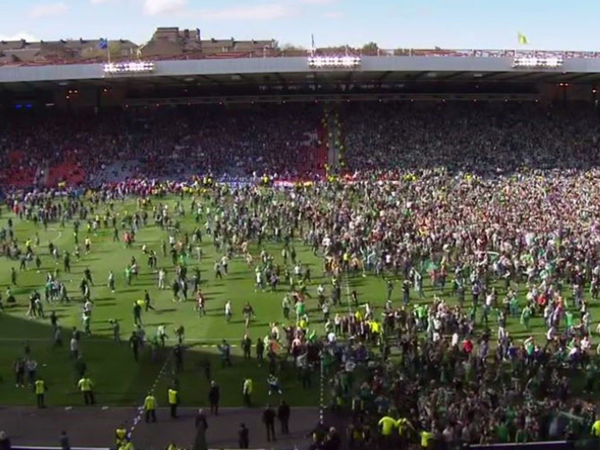 The scene on the pitch after the match