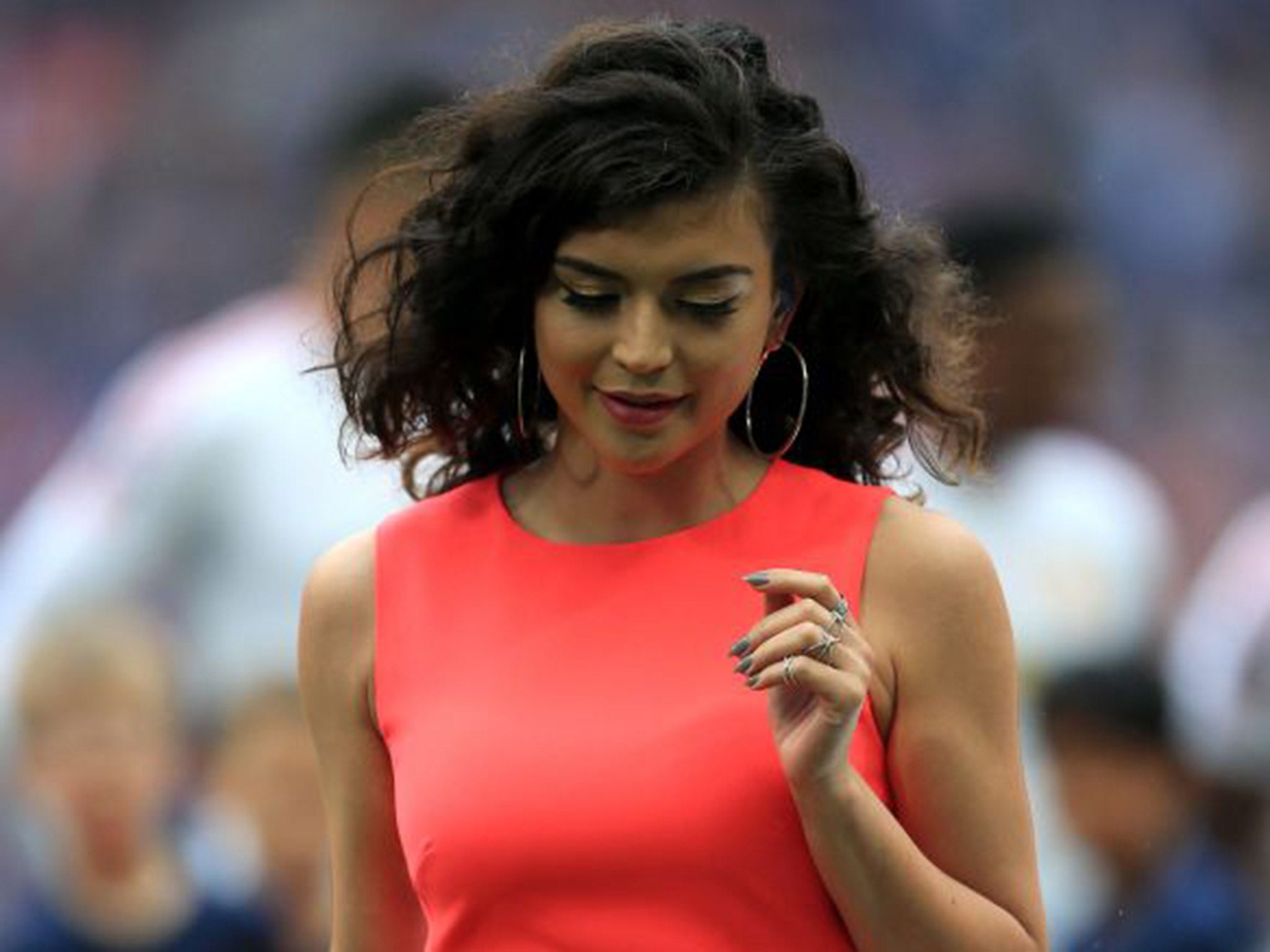 X Factor star Karen Harding ahead of the FA Cup final