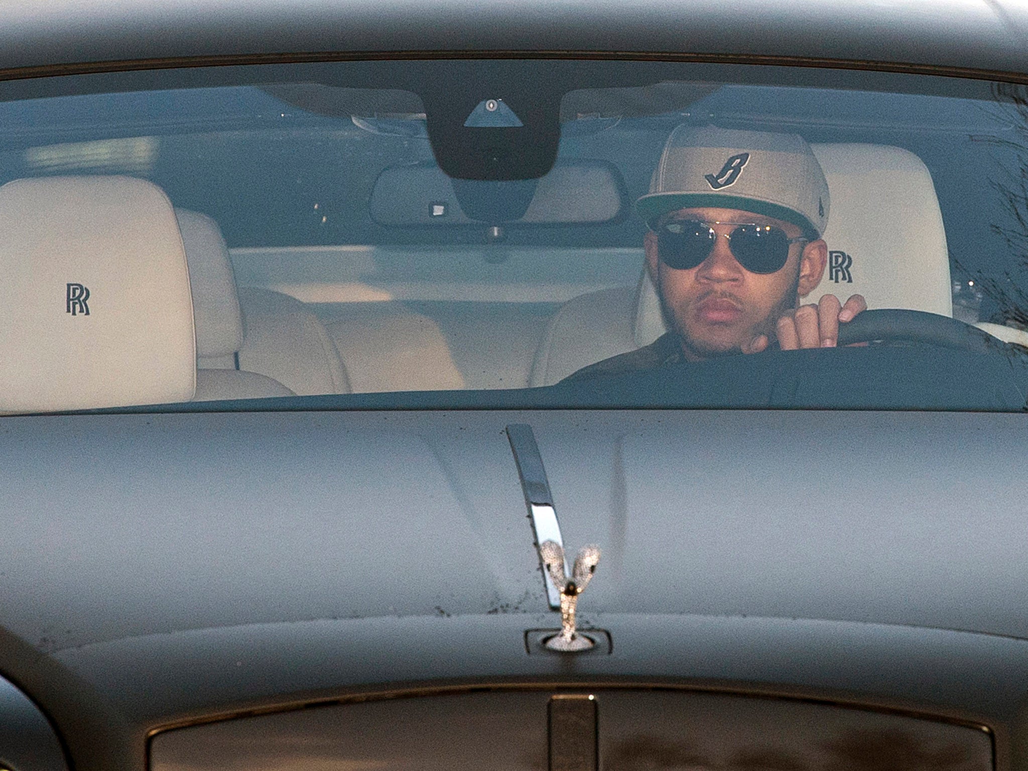 Depay arriving for training last December in his Rolls-Royce