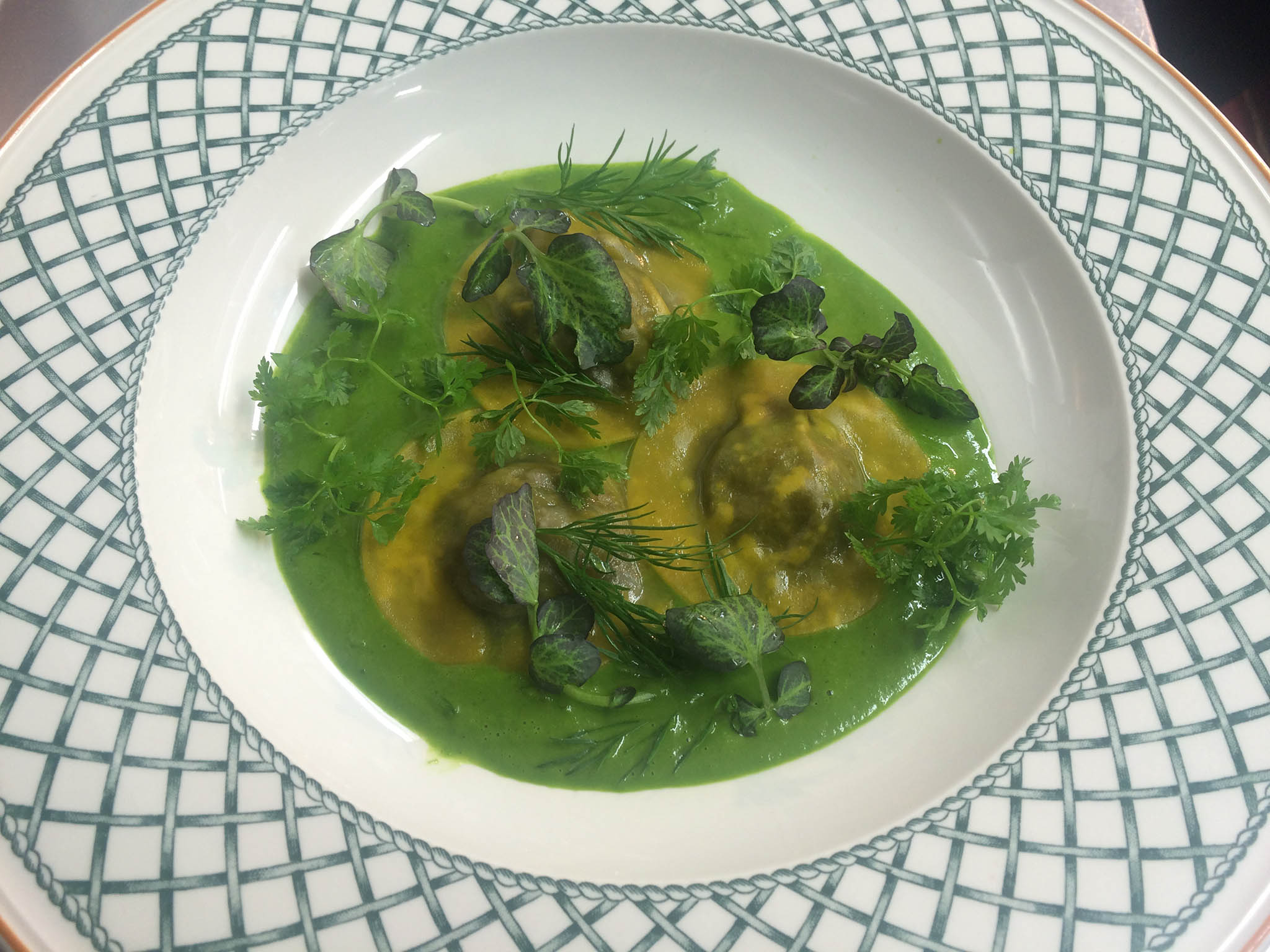 Snail ravioli (L’Escargot restaurant )