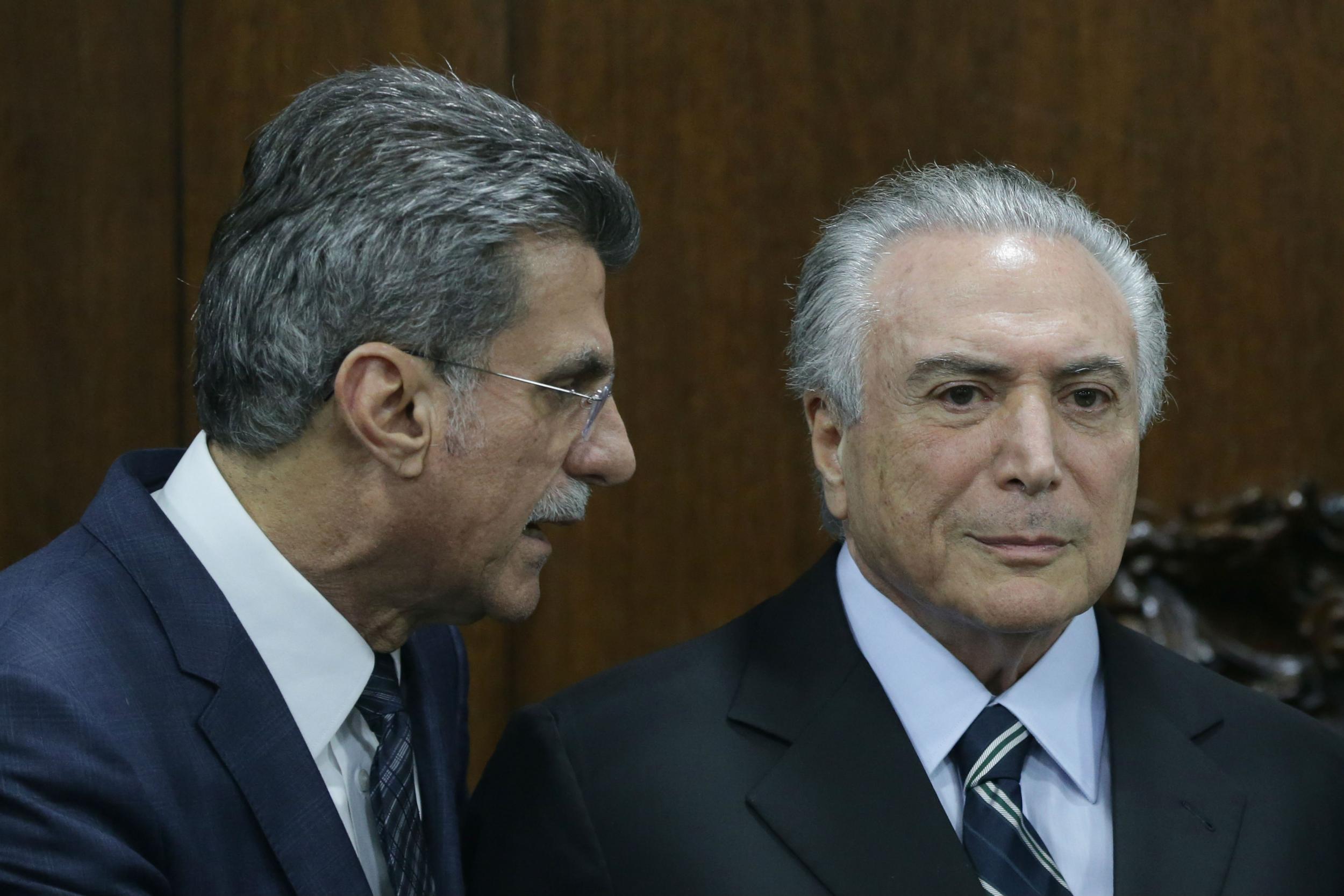 Romero Juca, left, with Michel Temer