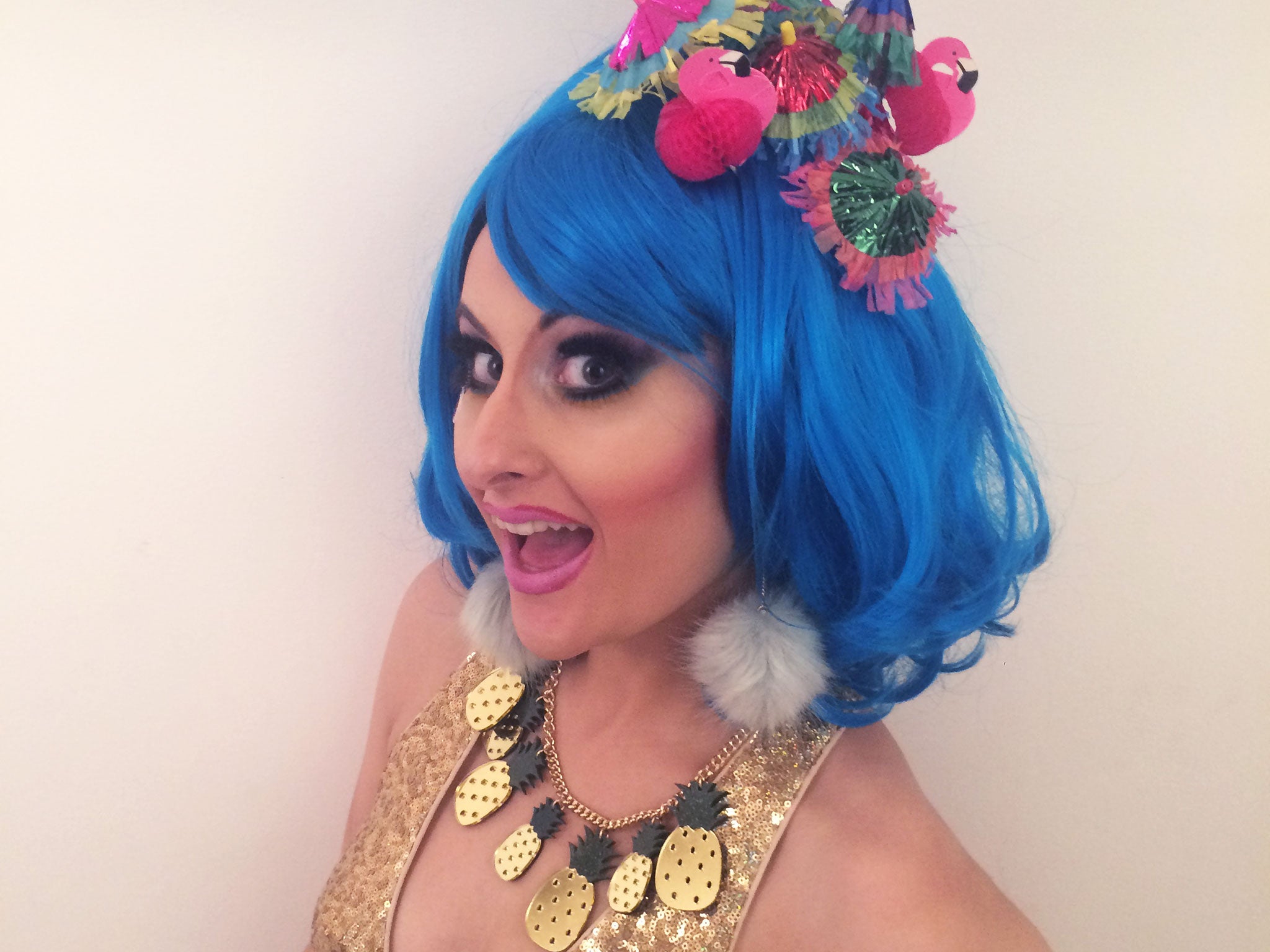 Kashmira as her drag alter-ego Trashmira, which Mrs Kasha Davis helped her piece together