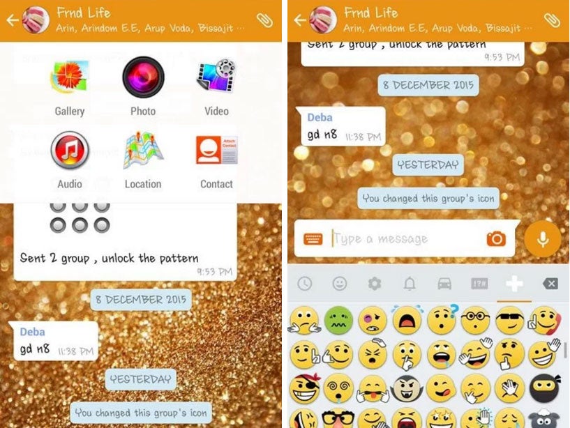 Examples of the garish new features that WhatsApp Gold users are promised