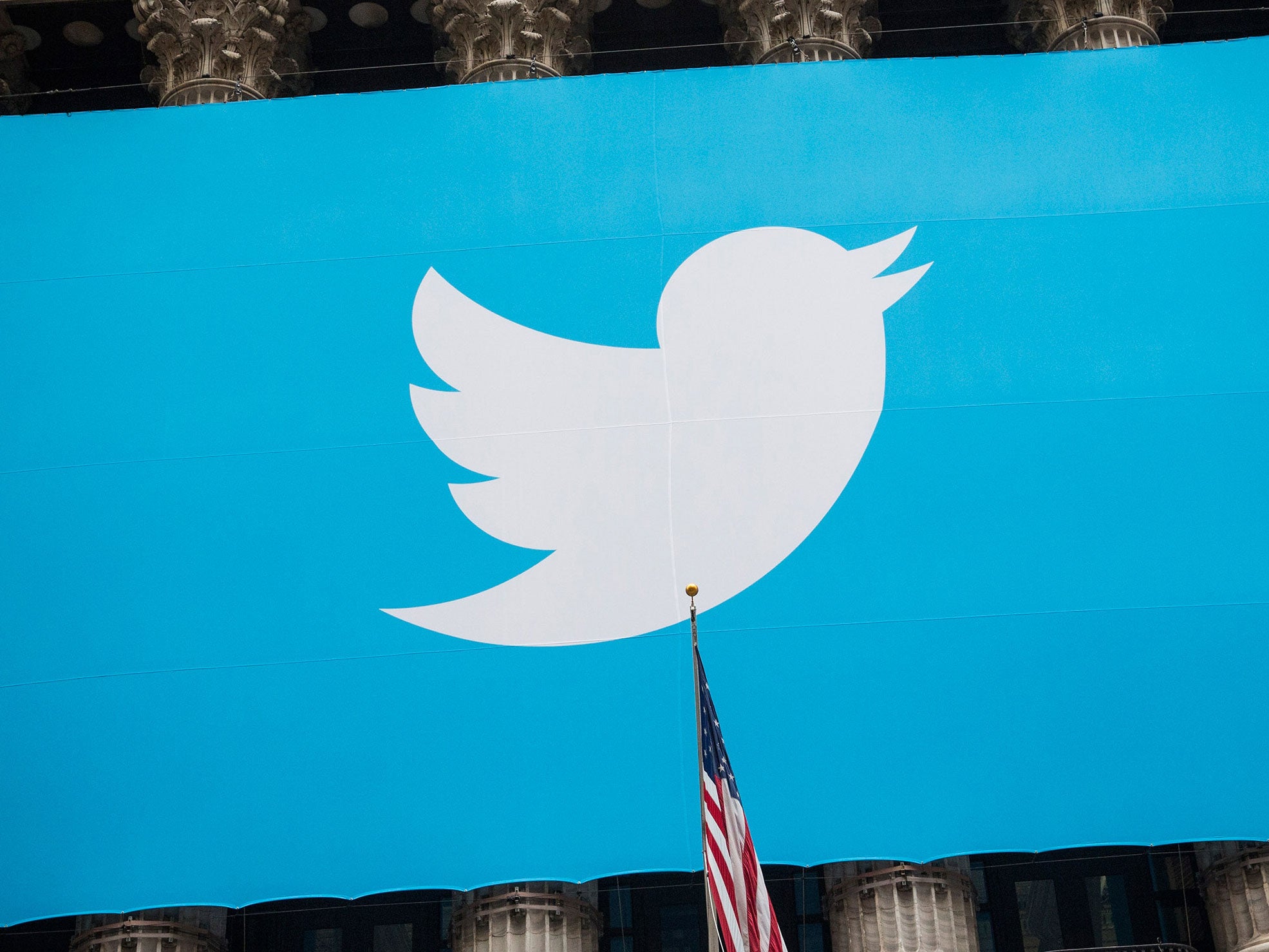 The Twitter logo outside the New York Stock Exchange