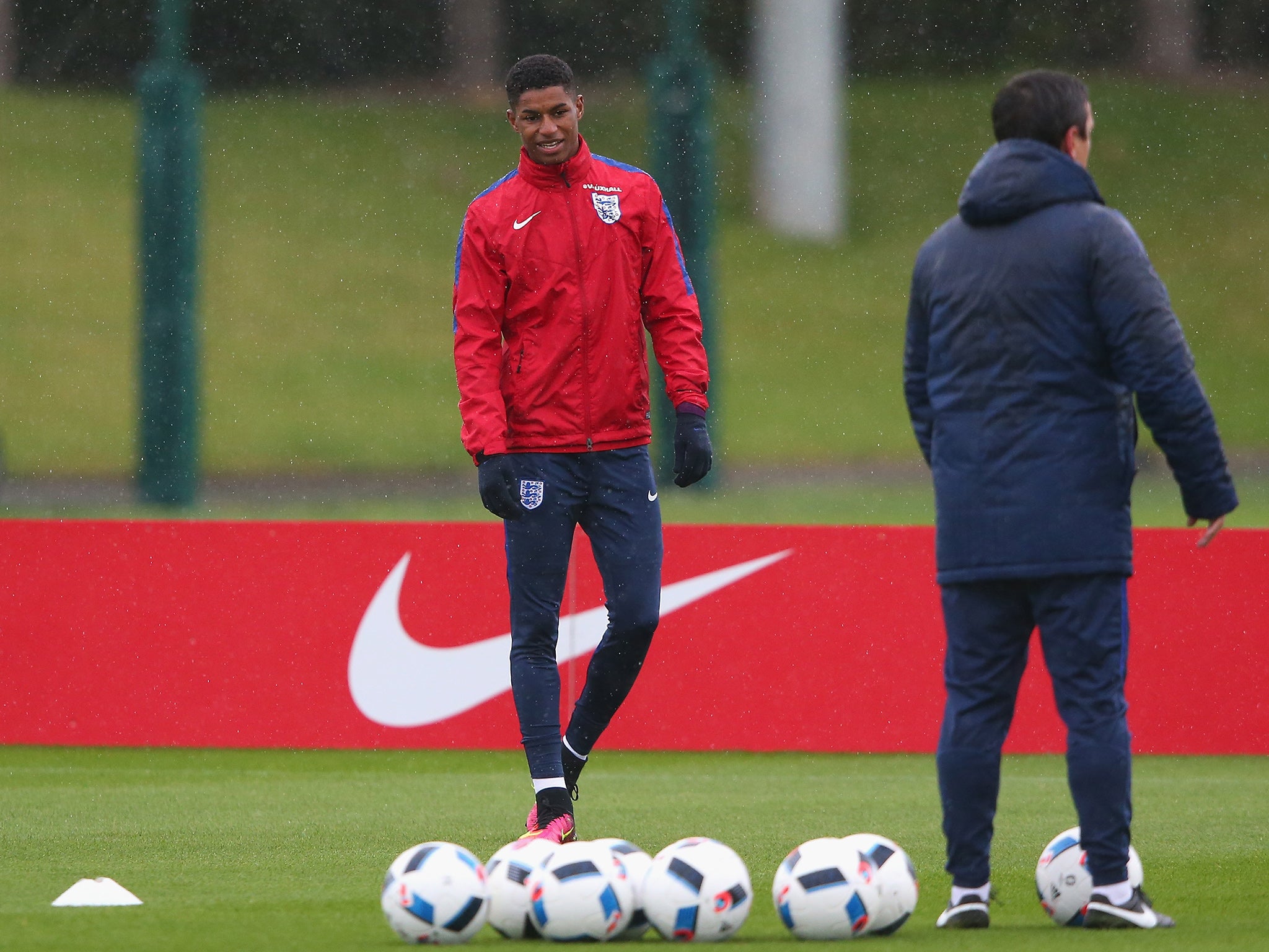 Marcus Rashford during England training